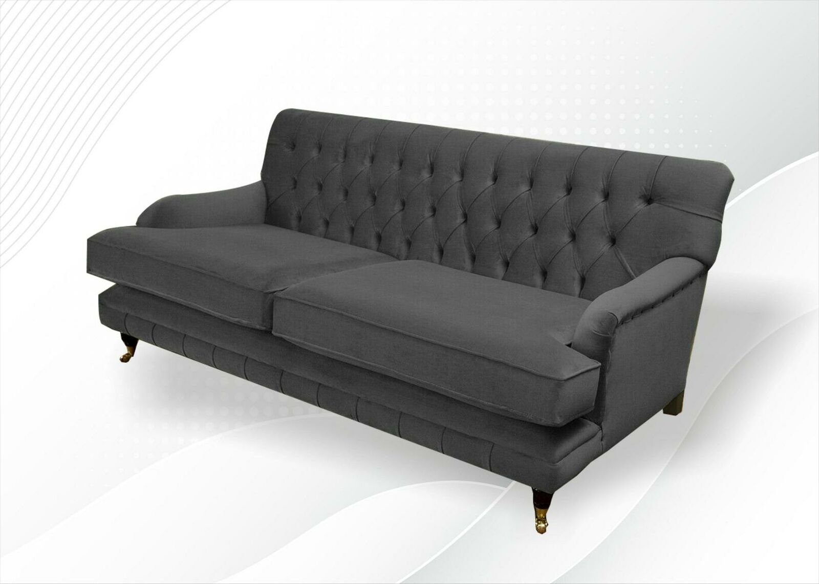 Luxus Sofa, Polster JVmoebel Sitzer Sofas 4 Graue Couch Stoff Design Sofa