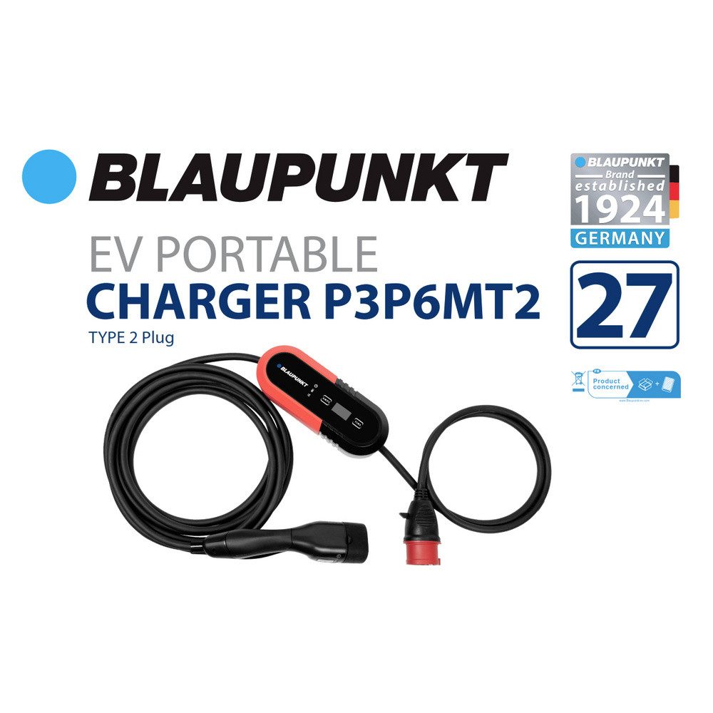 Blaupunkt Elektroauto-Ladestation Blaupunkt P3P6MT2 Mobile Elektro-Auto Ladestation Typ 2 16 A 11 kW
