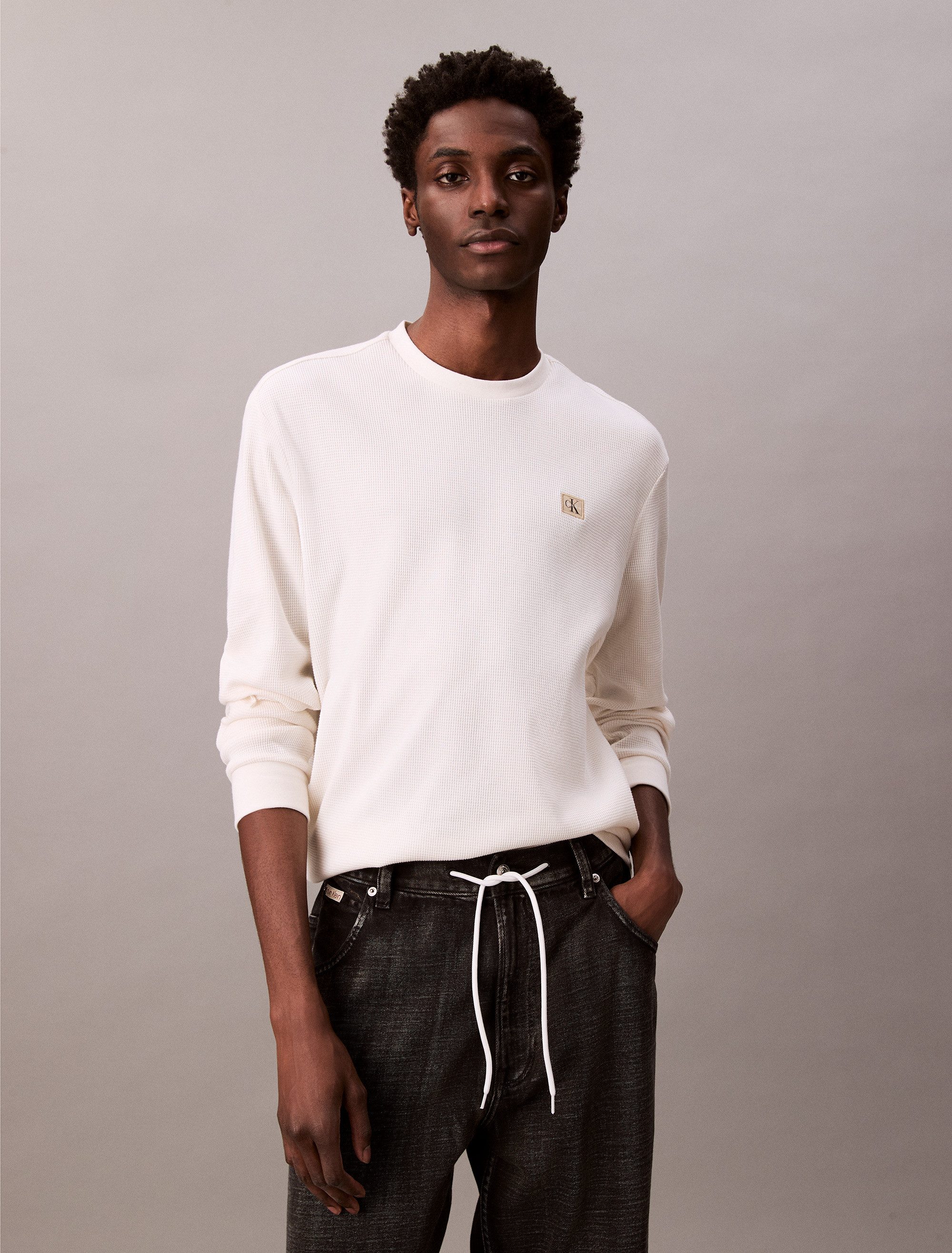 Calvin Klein Jeans Langarmshirt LS WAFFLE günstig online kaufen