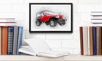 WandbilderXXL Bild mit Rahmen Wrangler, Auto, Wandbild, in 4 Größen erhältlich