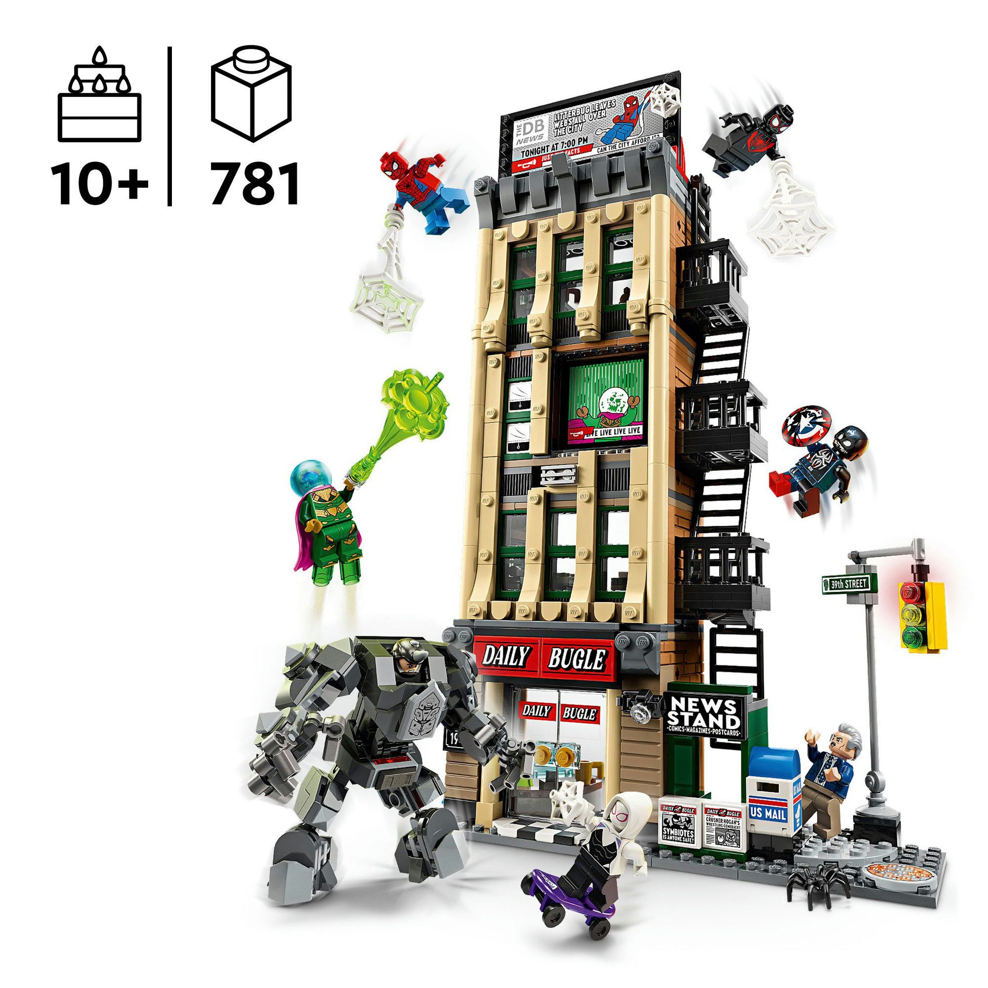 LEGO® Spider-Man vs. Mysterio: Daily Bugle (76342), LEGO Super Heroes Konstruktionsspielsteine, (781 St)