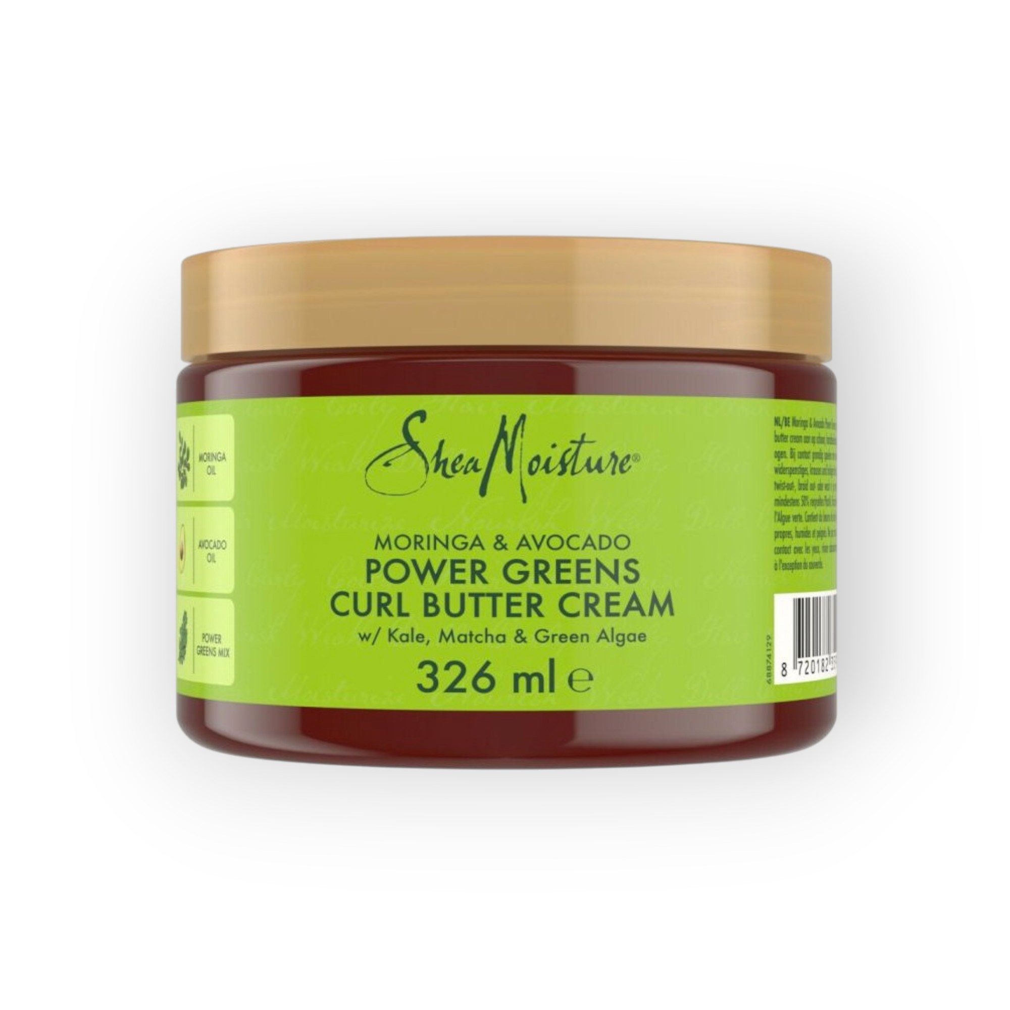 Shea Moisture Haarcreme Power Greens Curl Butter 326ml, Mit Moringa, Avocado, Matcha, Grünkohl und Grünalgen