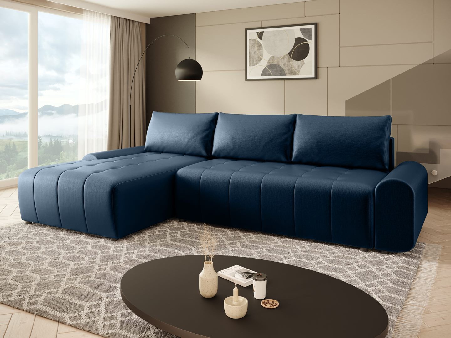 Beautysofa Ecksofa COSTA mit Schlaffunktion & Bettkasten, modernes Design