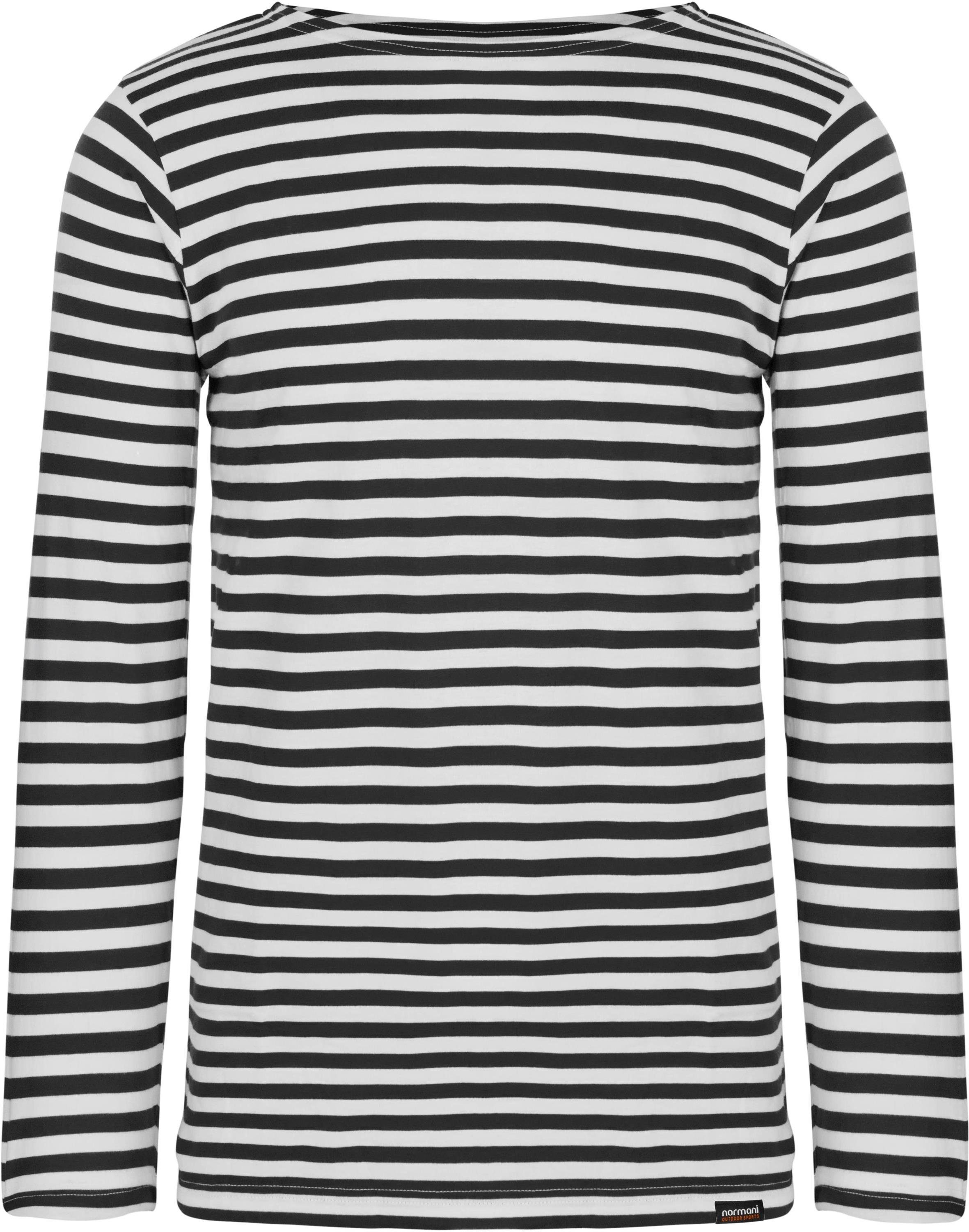 normani Langarmshirt Marine Seemanns Langarm Shirt Sankt Petersburg Gestreiftes Marine Langarmshirt Rundhals Pullover im Streifenlook