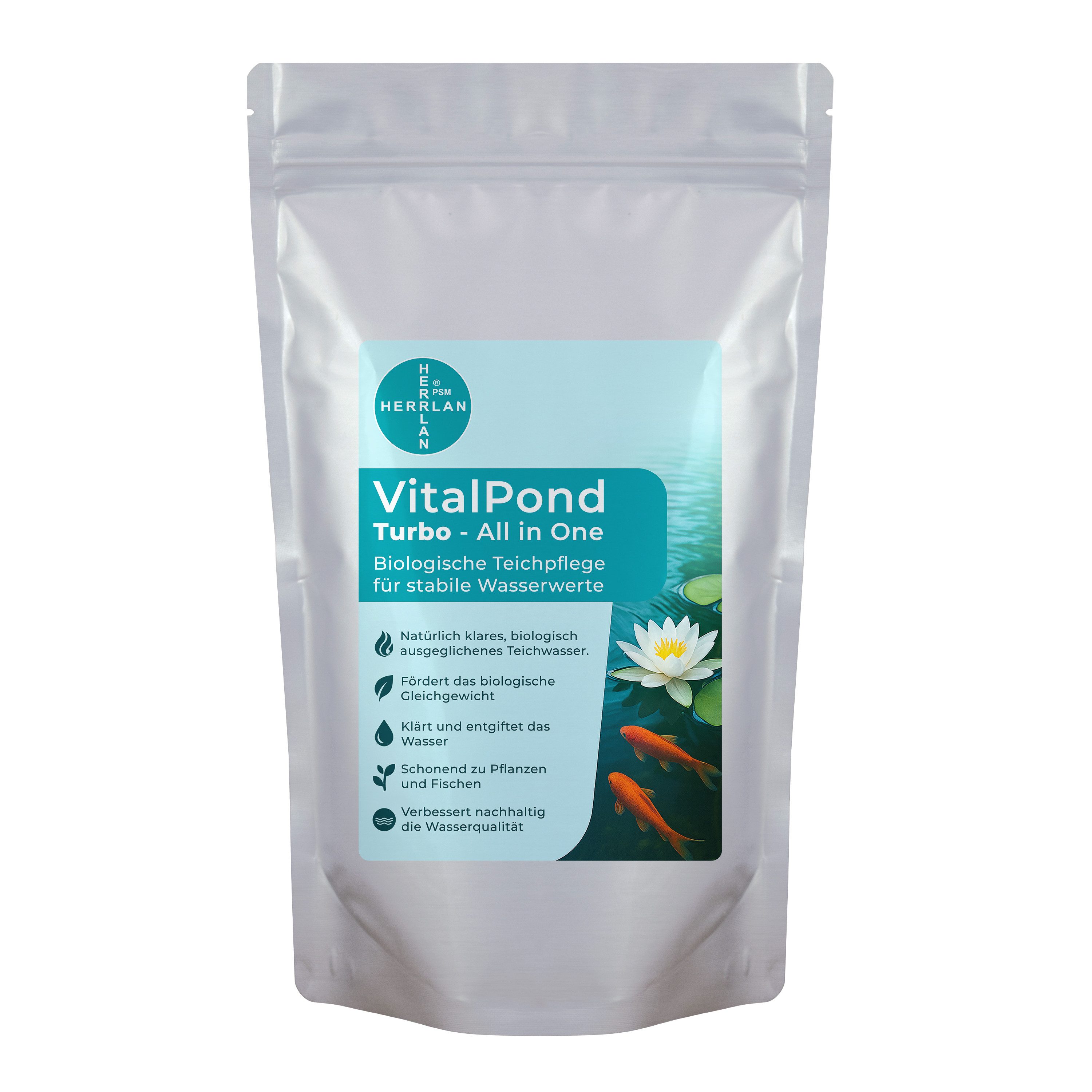 HERRLAN Teichpflege VitalPond - CHEMIEFREI, (250g), All-in-One-Lösung zur biologischen Teichpflege