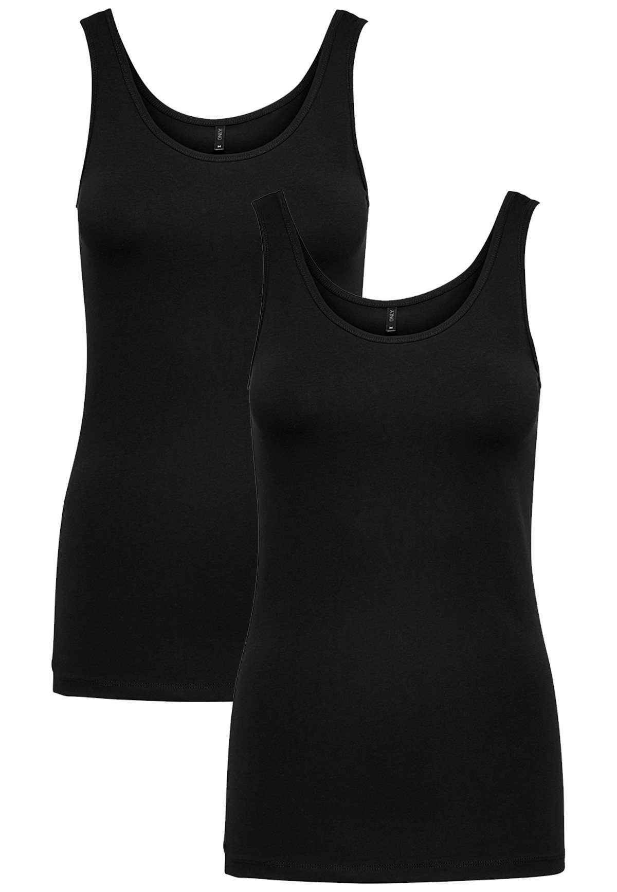 ONLY Shirttop Tank Top 2-er Stück Pack Basic Shirt Set ONLLIVE (2-tlg) 4359 in Schwarz-Schwarz