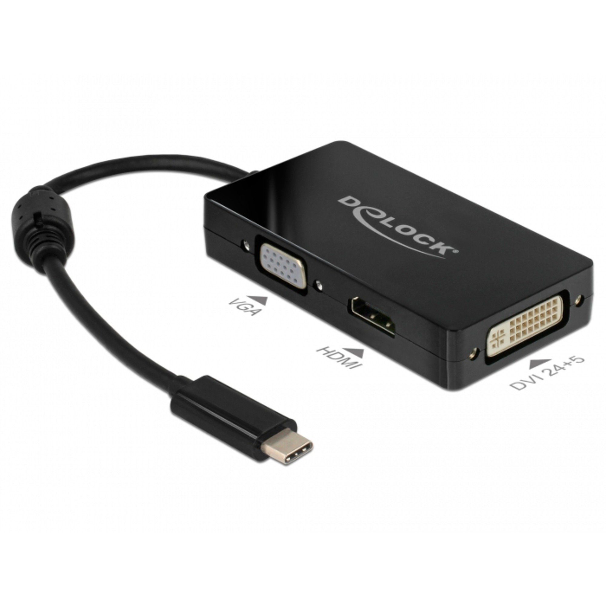 DeLOCK USB Adapter, USB-C Stecker > VGA + HDMI + Computer-Kabel