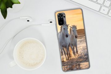 MuchoWow Handyhülle Pferde - Wasser - Strand - Tiere, Phone Case, Handyhülle Xiaomi Redmi Note 10, Silikon, Schutzhülle
