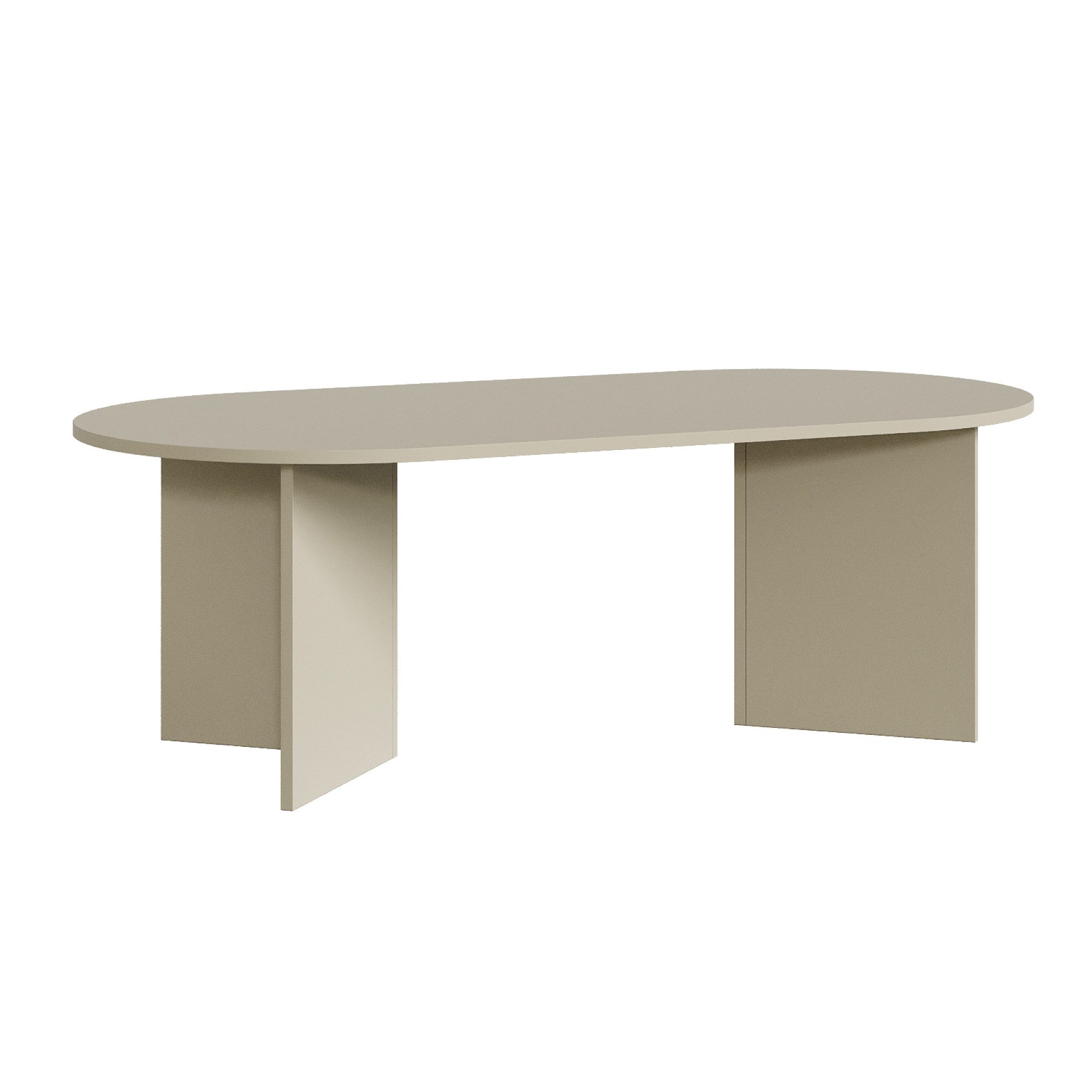 en.casa Couchtisch, »Kynd« 119 x 60 x 40 cm mit ovaler Tischplatte Sandfarb günstig online kaufen