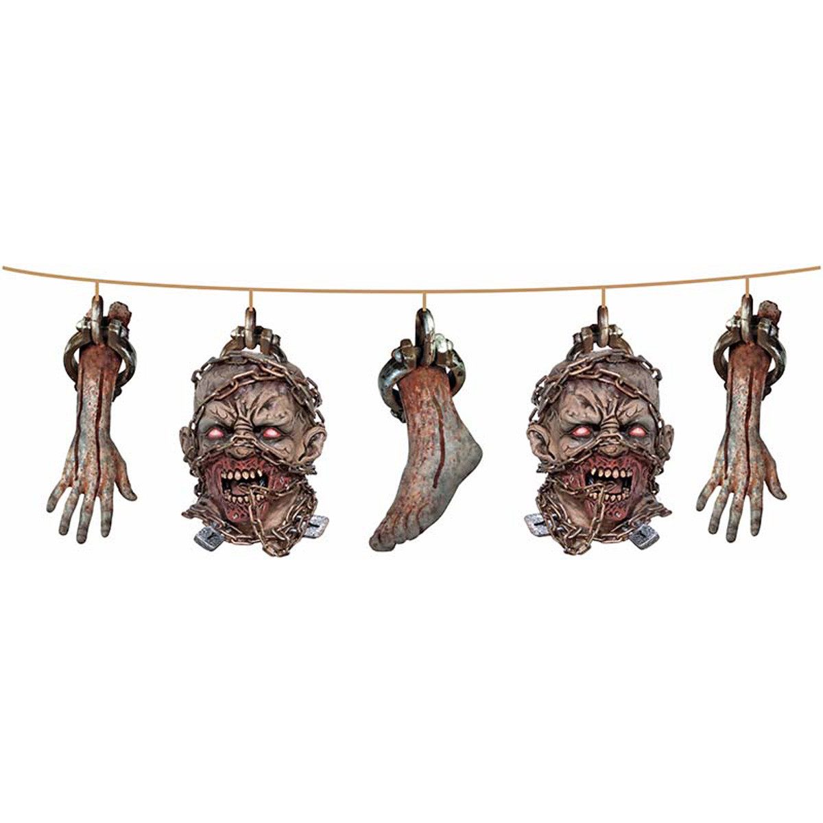 Rubies Niederlande b.v. Girlande Girlande Halloween Zombie Körperteile, ca. 120cm