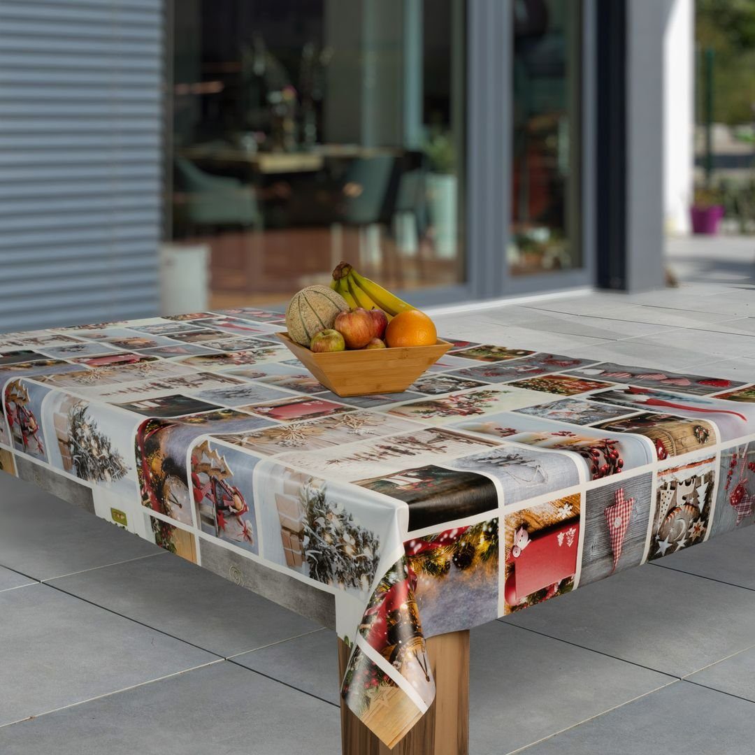 laro Tischdecke Wachstuch-Tischdecken Weihnachten Collage rechteckig günstig online kaufen