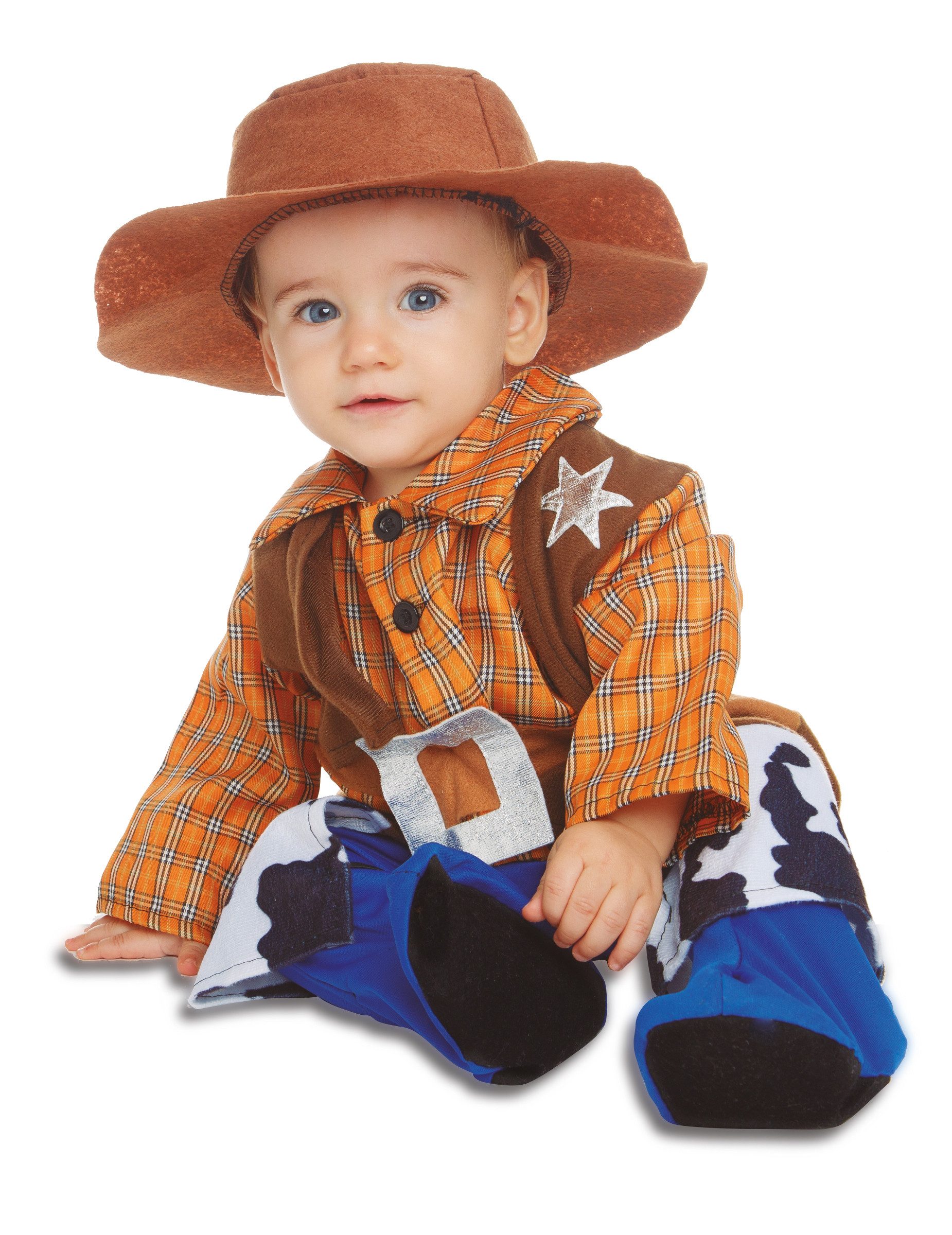 Viving Costumes Cowboy-Kostüm Cowboy-Kostüm für Babys Faschingskostüm braun-blau