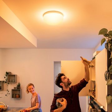 Philips Hue LED Deckenleuchte Bluetooth White & Color Ambiance Deckenleuchte Flourish in Weiß 32,5W, keine Angabe, Leuchtmittel enthalten: Ja, fest verbaut, LED, warmweiss, Deckenlampe, Deckenbeleuchtung, Deckenlicht