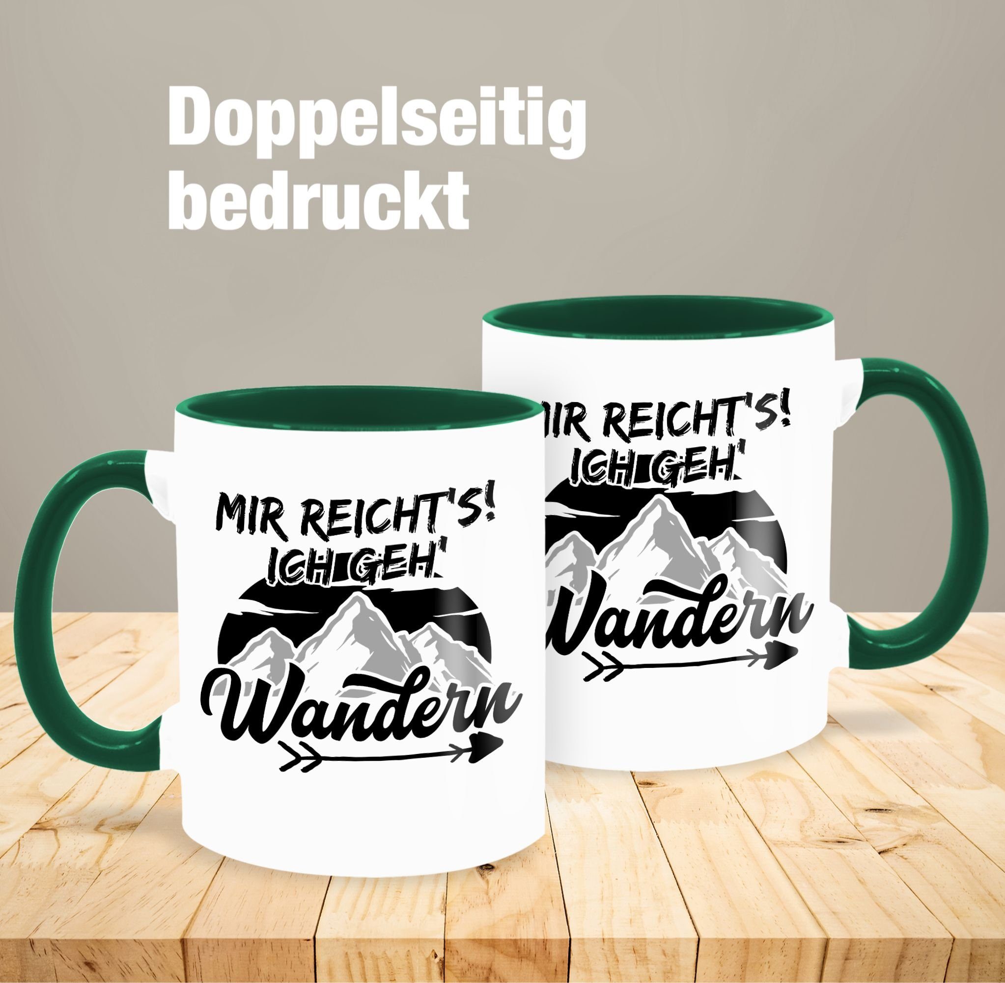 wandern geh - reicht's schwarz, Geschenk Tasse Pfeil - Hobby Petrolgrün Keramik, ich Kaffeetasse Shirtracer Mir 2