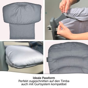 LaLoona Hochstuhlauflage Grau, Sitzauflage Hochstuhl Kissen für Bebeconfort Timba - 2 tlg. Sitzkissen