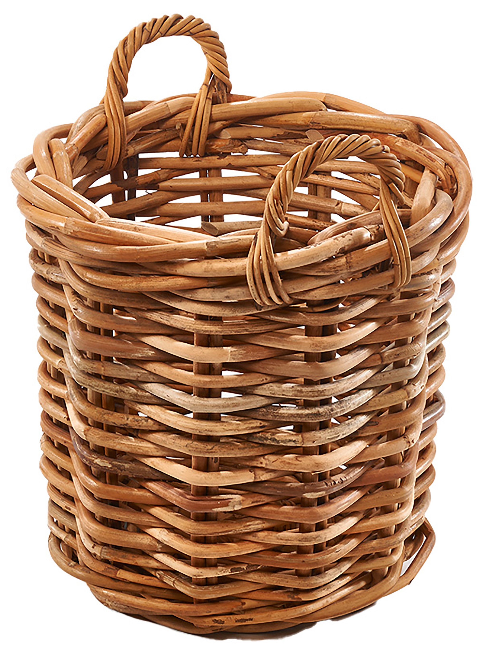 Aufbewahrungskorb Rattankorb Holzkorb Cane mit Henkeln Gr M
