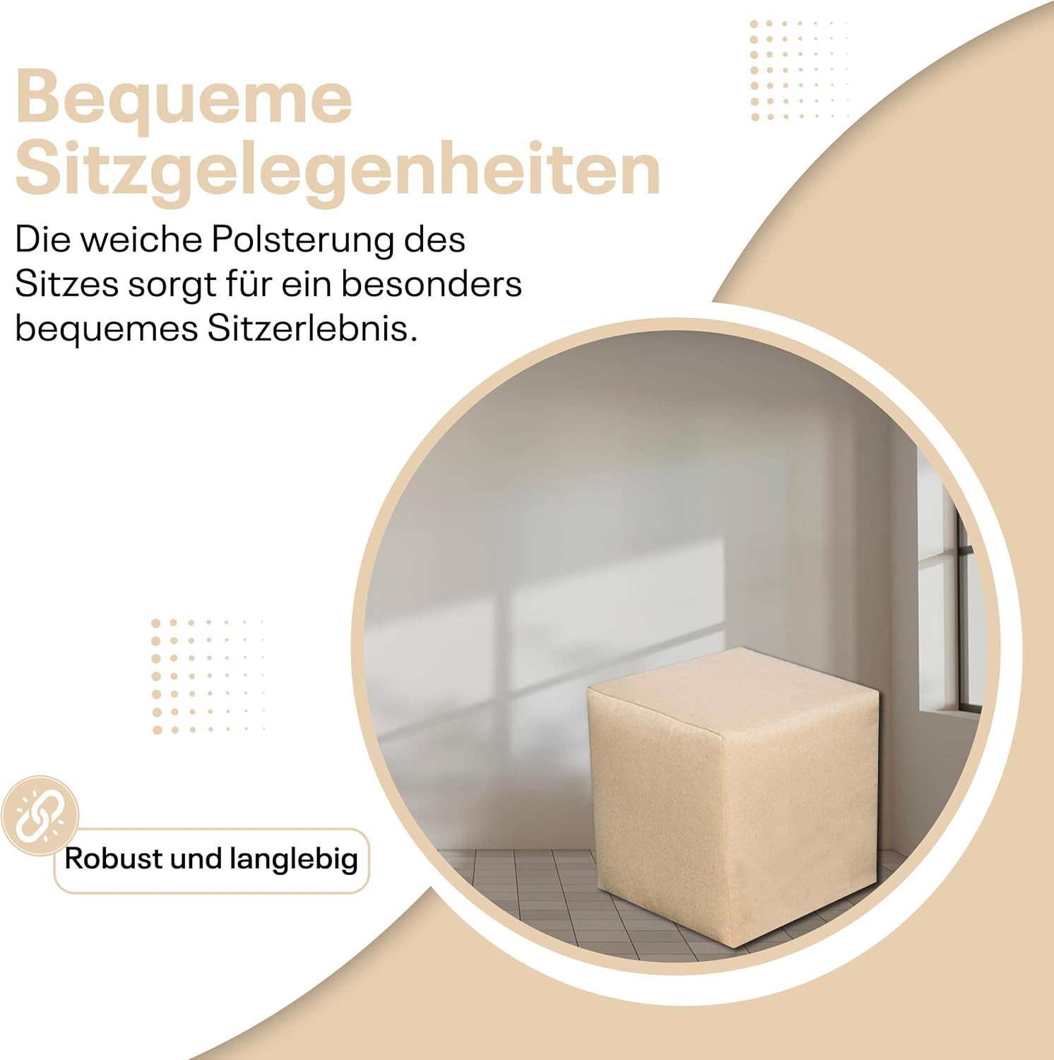 Best for Home Sitzhocker Best For Home Cube Pouf – Stilvoller Samt Hocker & Fußhocker (verschiedene Farben), Handwerksqualität,TOP Preis-Leistungs-Verhältnis