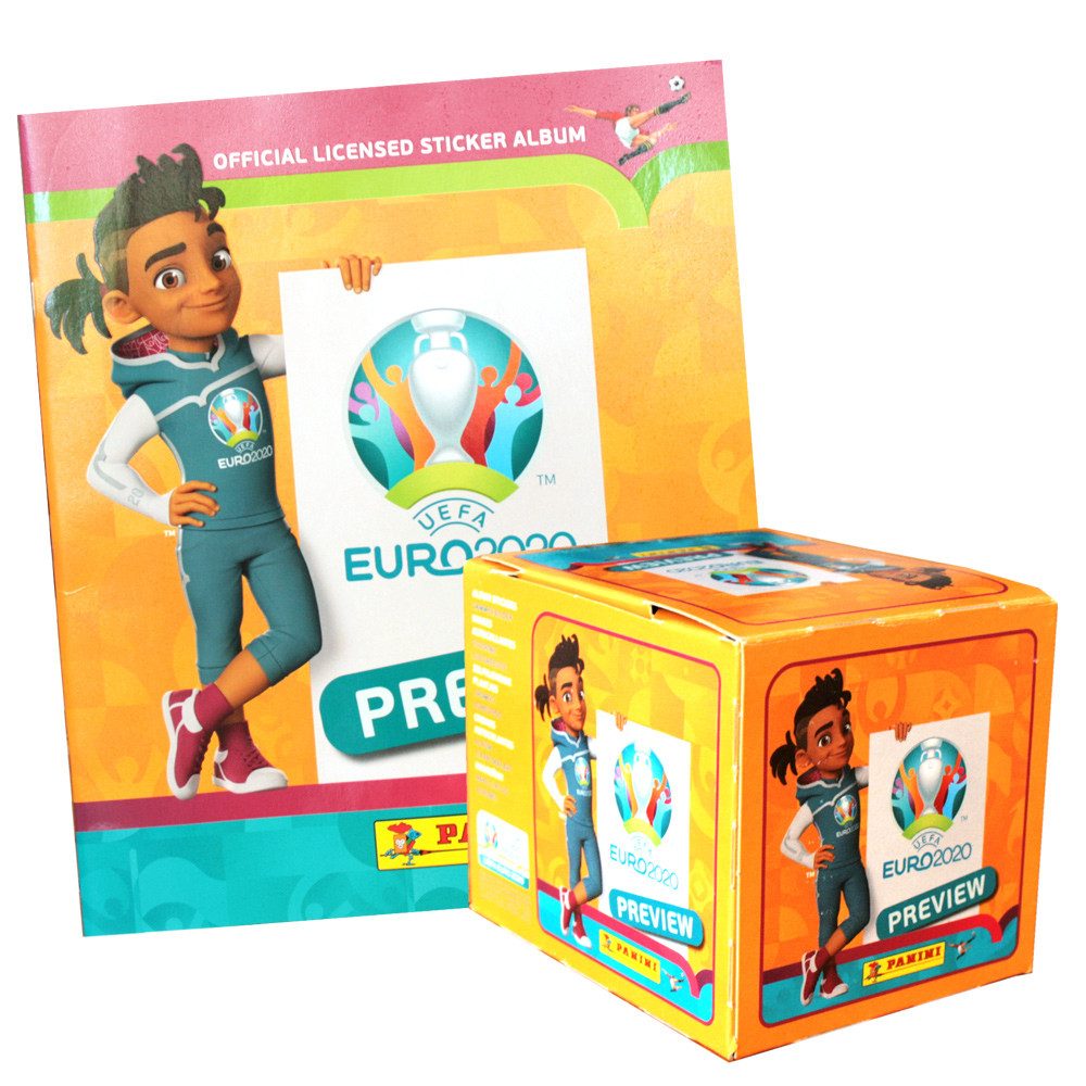 Panini Sammelkarte EURO 2020 Preview INTERNATIONALE Sticker, Display (60 Tüten) + 1 Album