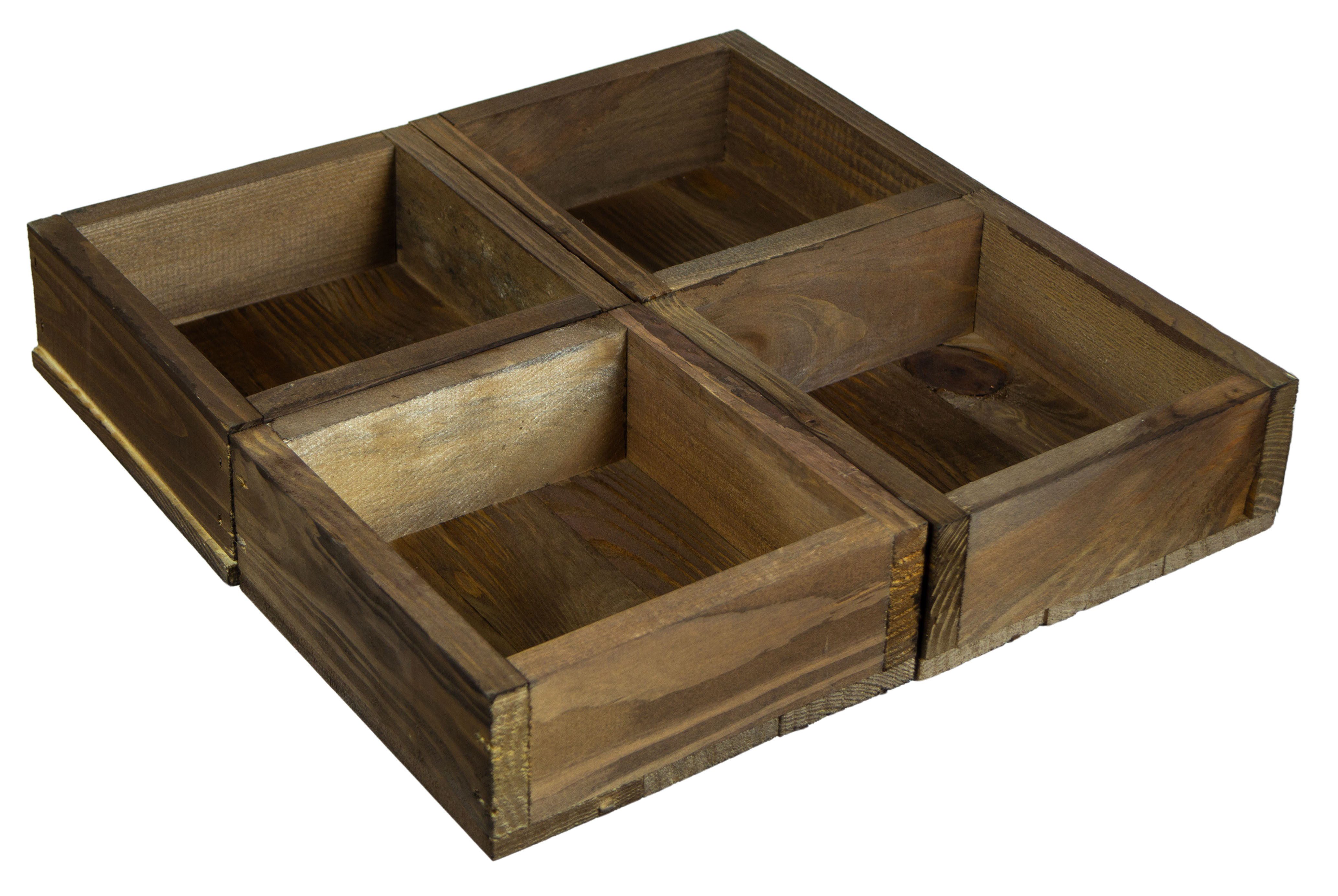 Kistenkolli Altes Land Allzweckkiste Dekotablett-Set Karla 5 Holzkisten 40x40cm 8cm Höhe (Spar-Set)