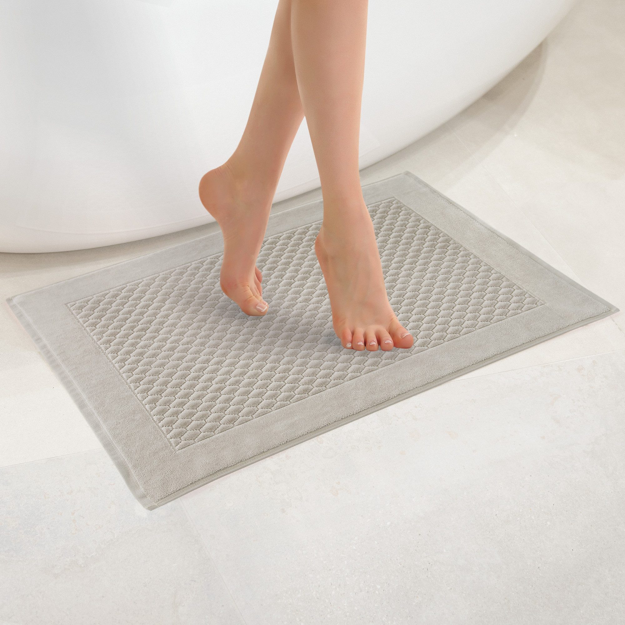 Zwoltex Badematte 50x70 I Badezimmerteppich aus 100% Ägyptischer Baumwolle 840 GSM, 100% Baumwolle, 50x70cm