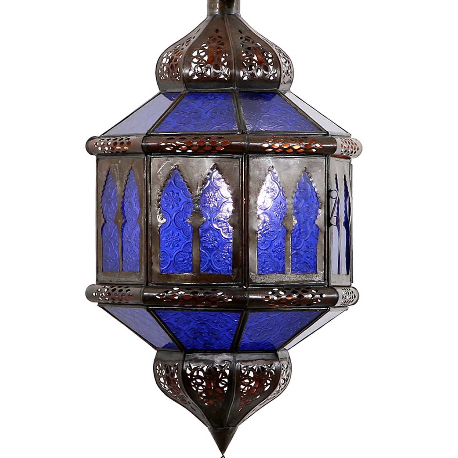 Orientalische L1232 Moro Lampenschirm Marokko, Blau ohne Casa cm Biban aus Leuchtmittel, Lampe Trombia H50 Kunsthandwerk