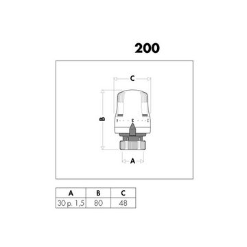 Caleffi Heizkörperthermostat Caleffi Thermostat Kopf mit eingebauten Fühler