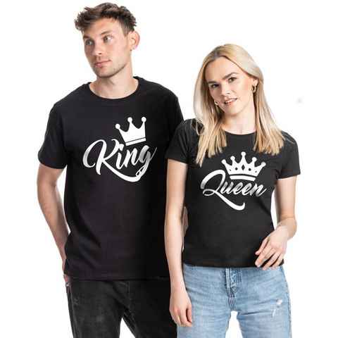 Couples Shop T-Shirt Partner King & Queen T-Shirt (1-tlg) mit modischen Fun Print