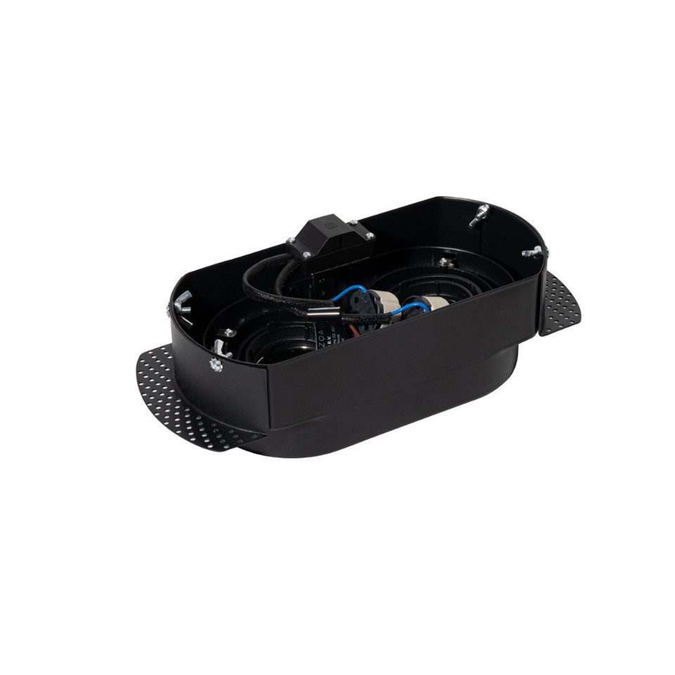 Qazqa LED Einbaustrahler Dept, ohne Leuchtmittel, GU10, Schwarz, Modern, Metall, 2-flammig