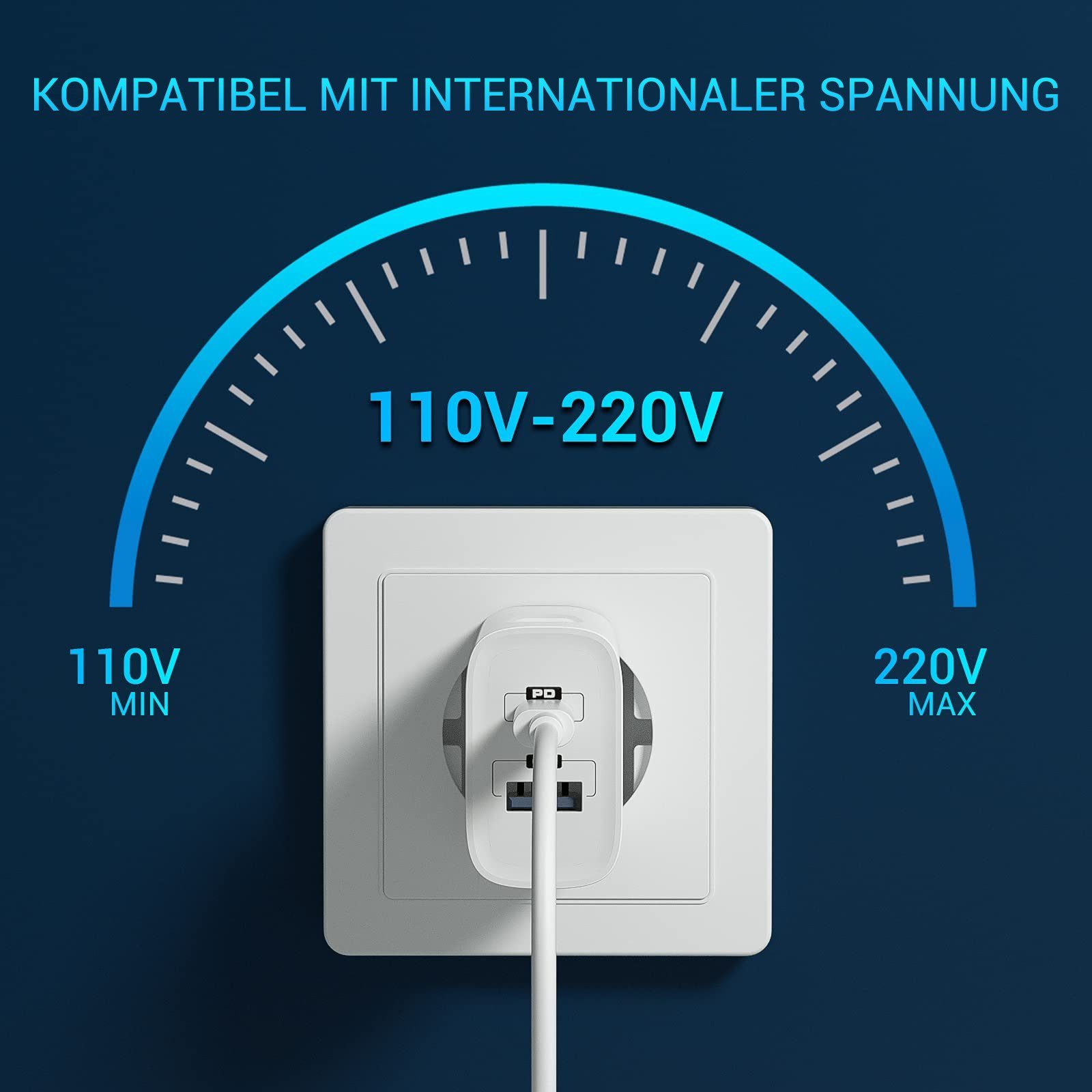 Elegear iPhone 20W Lade-Gerät Schnelllade-Gerät (1-tlg., 2Port USB C+USB A)