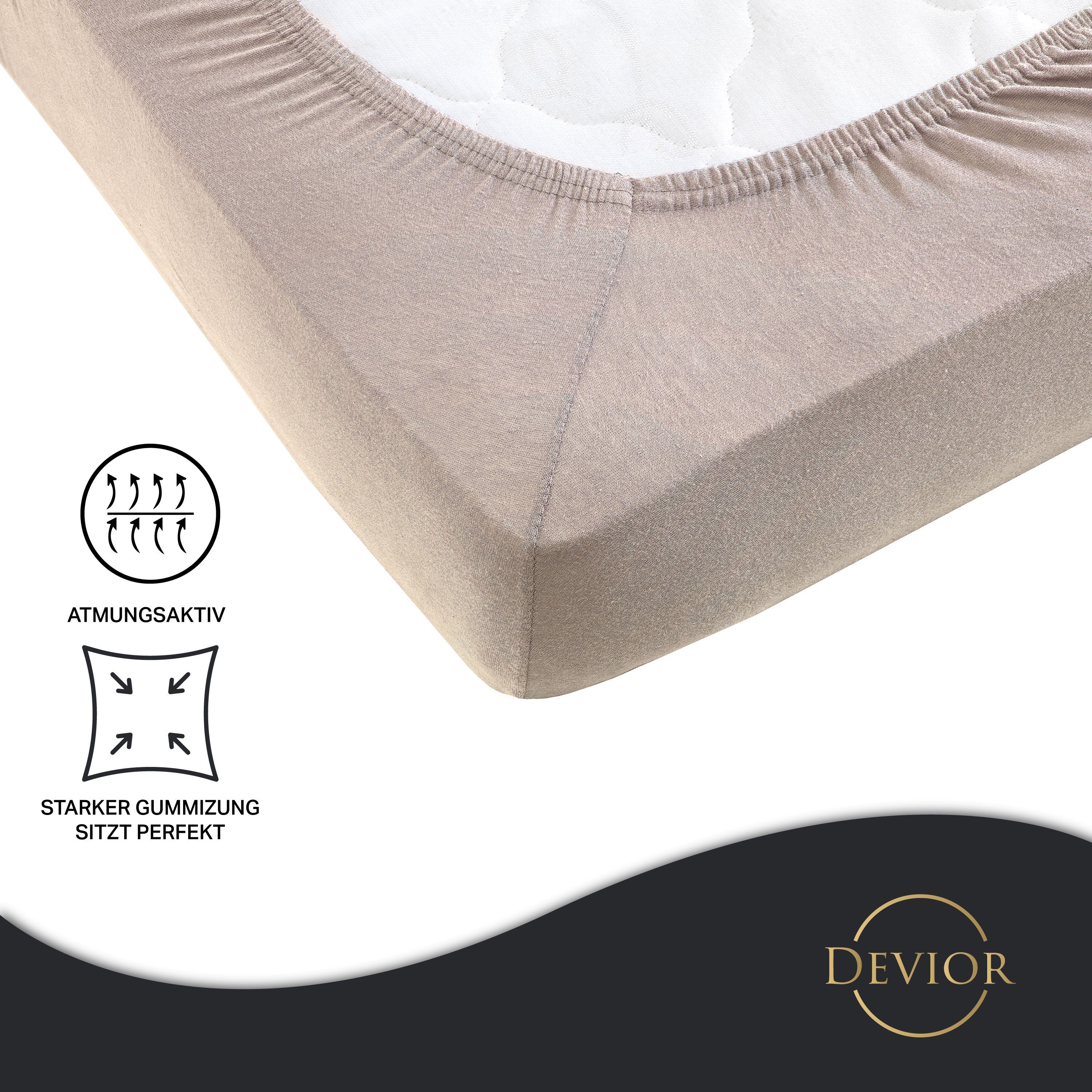 Devior Spannbettlaken für Baby- & Kinderbetten 60x120 & 70x140, 100% zertifizierte Baumwolle, Jersey, Gummizug: Rundumgummizug, Kinderspannbettlaken bis 12cm Matratzenhöhe, atmungsaktiv & farbenfroh