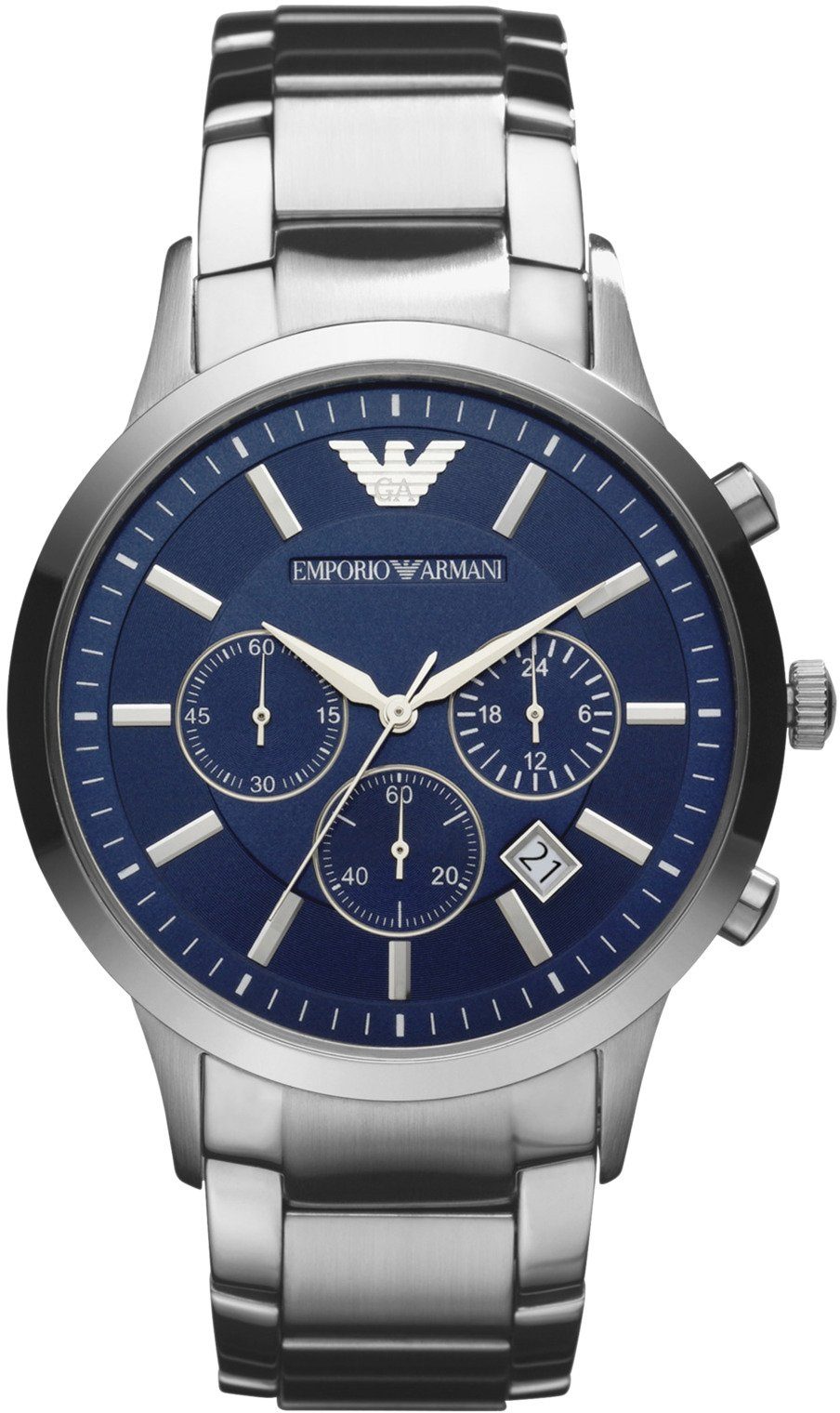 Emporio Armani Chronograph AR2448, Quarzuhr, Armbanduhr, Herren, Stoppfunktion, Datum, 12/24-Std.-Anzeige