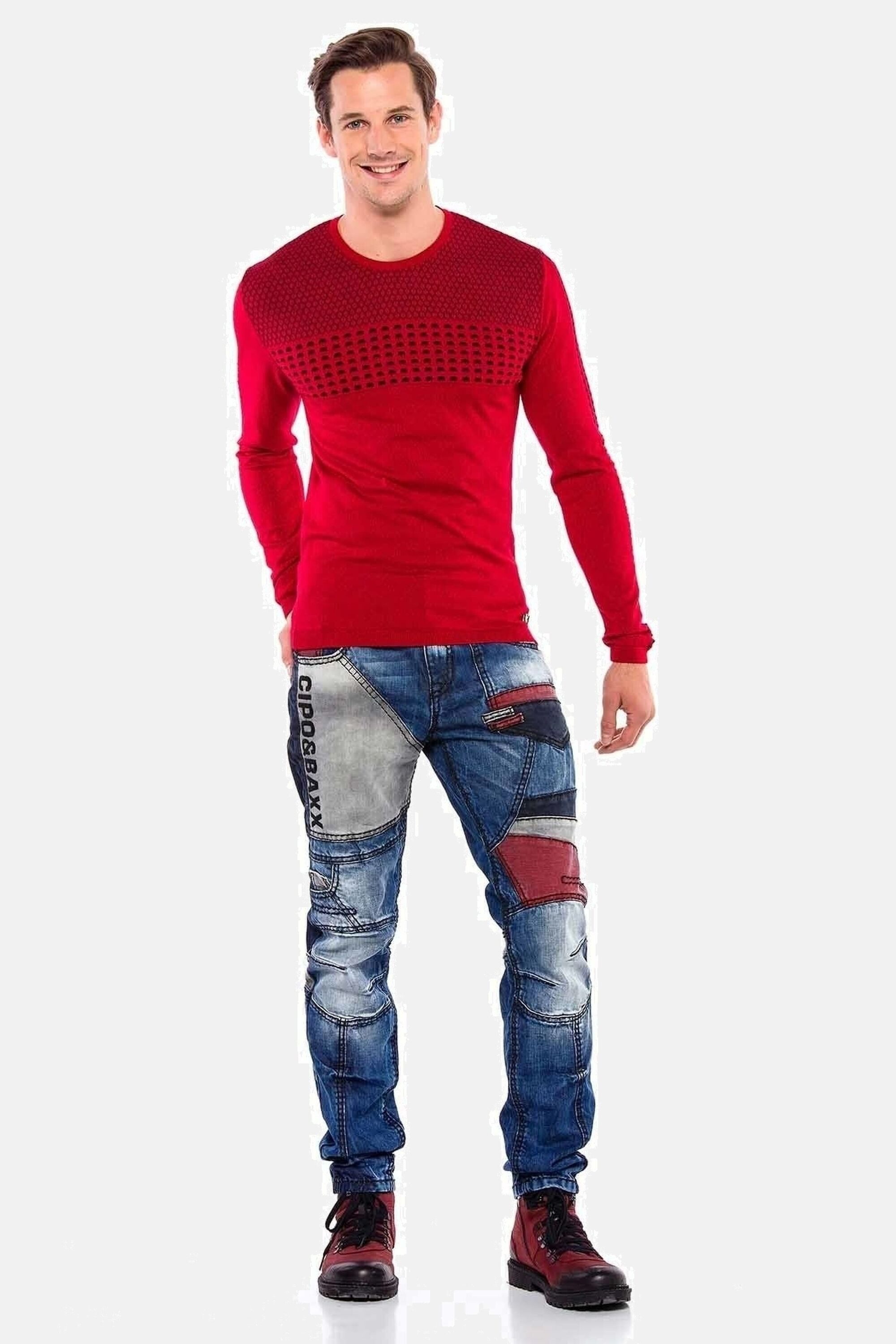 Cipo & Baxx Regular-fit-Jeans Jeans im extravaganten Design, CD574