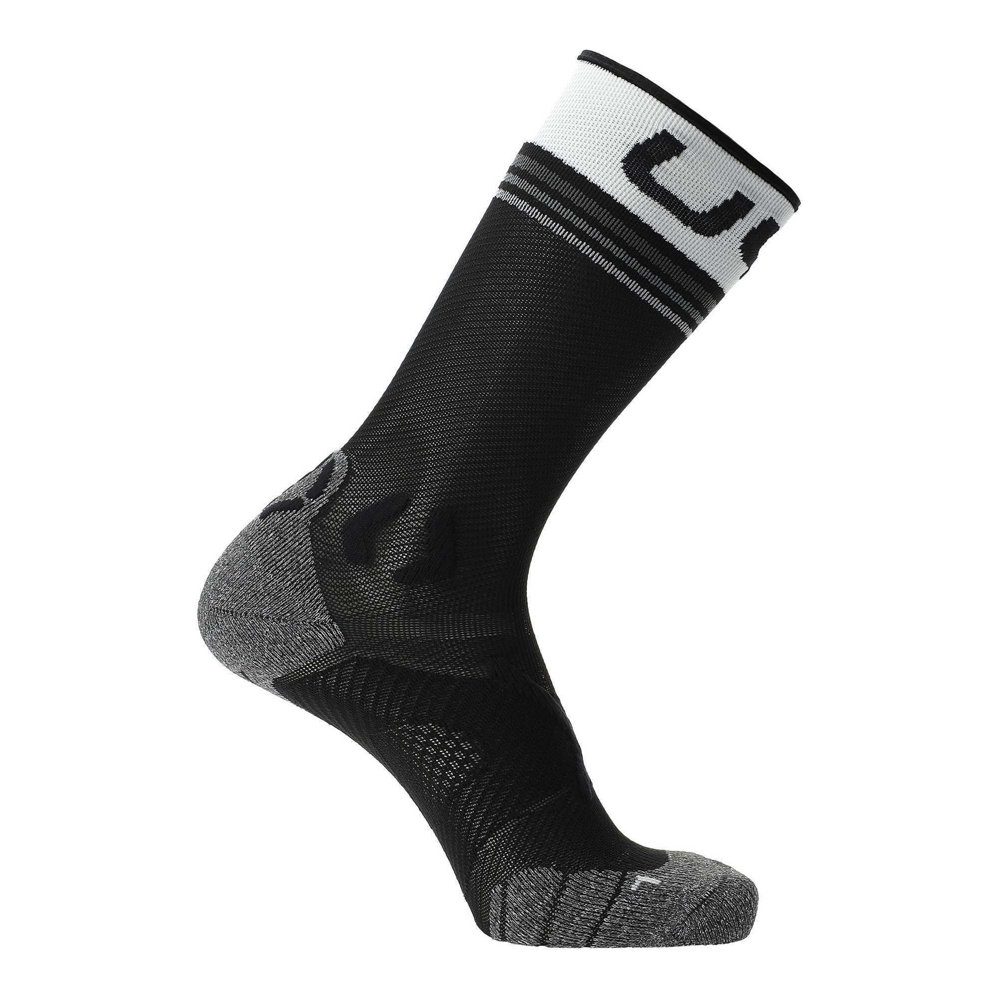 White Herren Mid One Running - Socken Black Socks, UYN - Crew Sportsocken