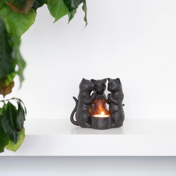 Moritz Dekofigur Deko Figur Katzen Teelichthalter, Katzen Dekofigur Kerzenhalter Figur Dekoration Kerzenständer Kätzchen