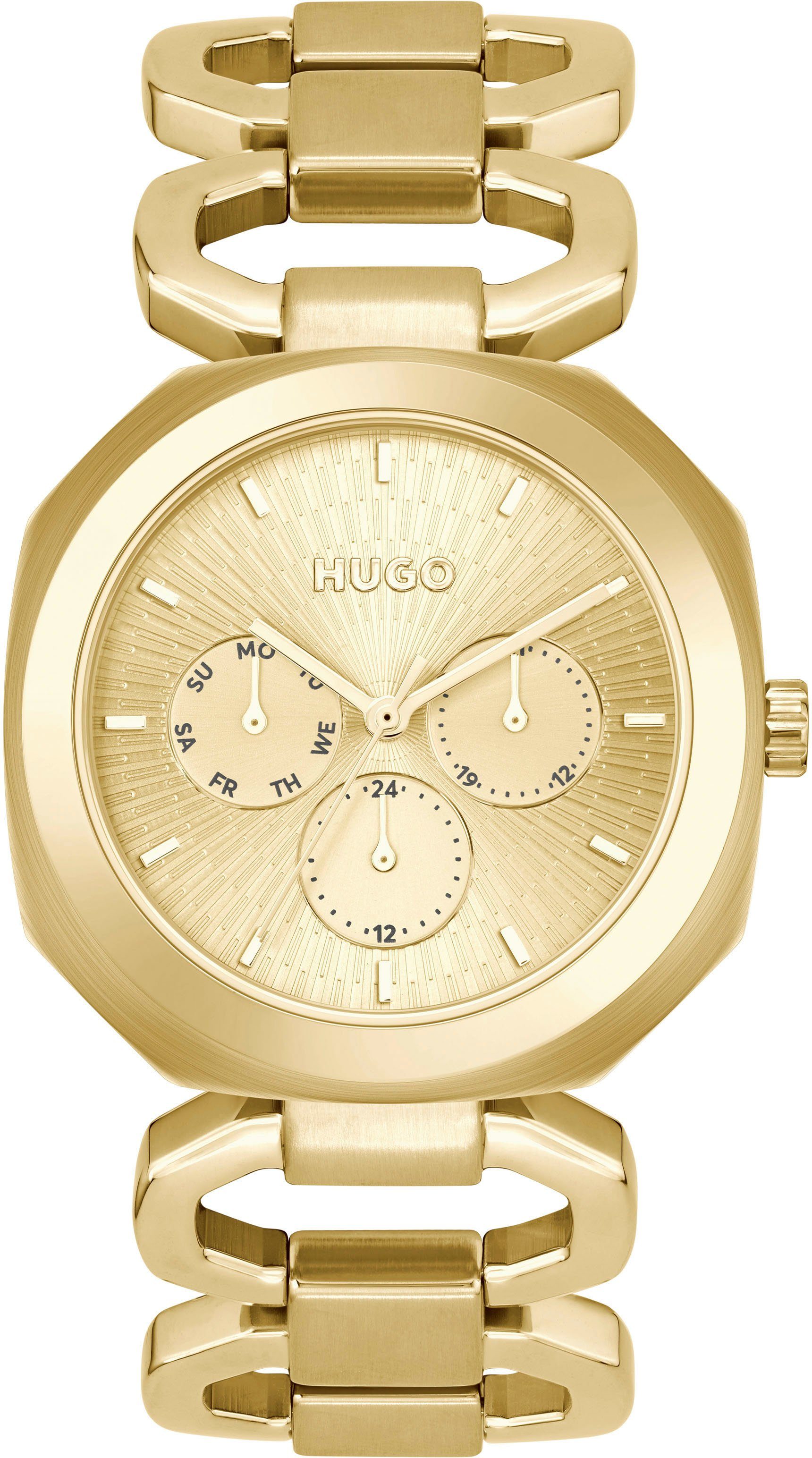 HUGO Multifunktionsuhr #INTENSE, 1540150, Quarzuhr, Armbanduhr, Damenuhr, Datum, 12/24-Stunden-Anzeige