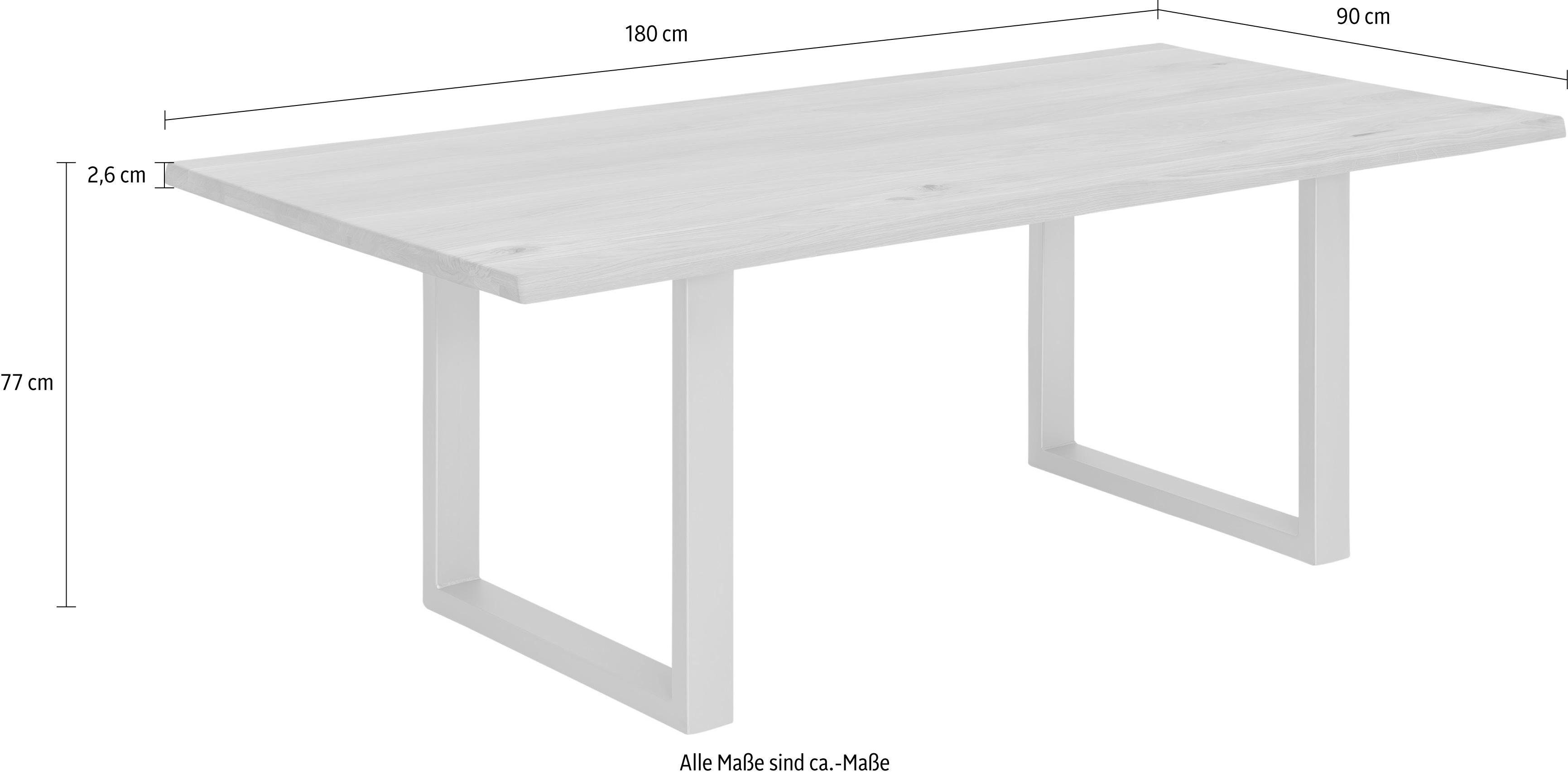 SIT Esstisch »Tops&Tables«, mit Tischplatte aus Wildeiche, mit Baumkante wie gewachsen, Shabby Chic, Vintage-kaufen