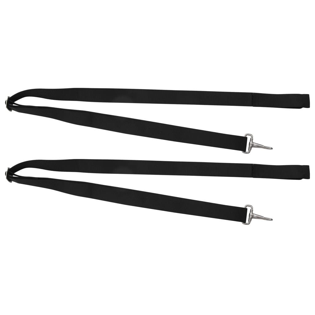 vidaXL Bicycle Cargo Trailer Tie-Down Straps for Bimini Top, 2 Pieces, Fabric and Stainless Steel