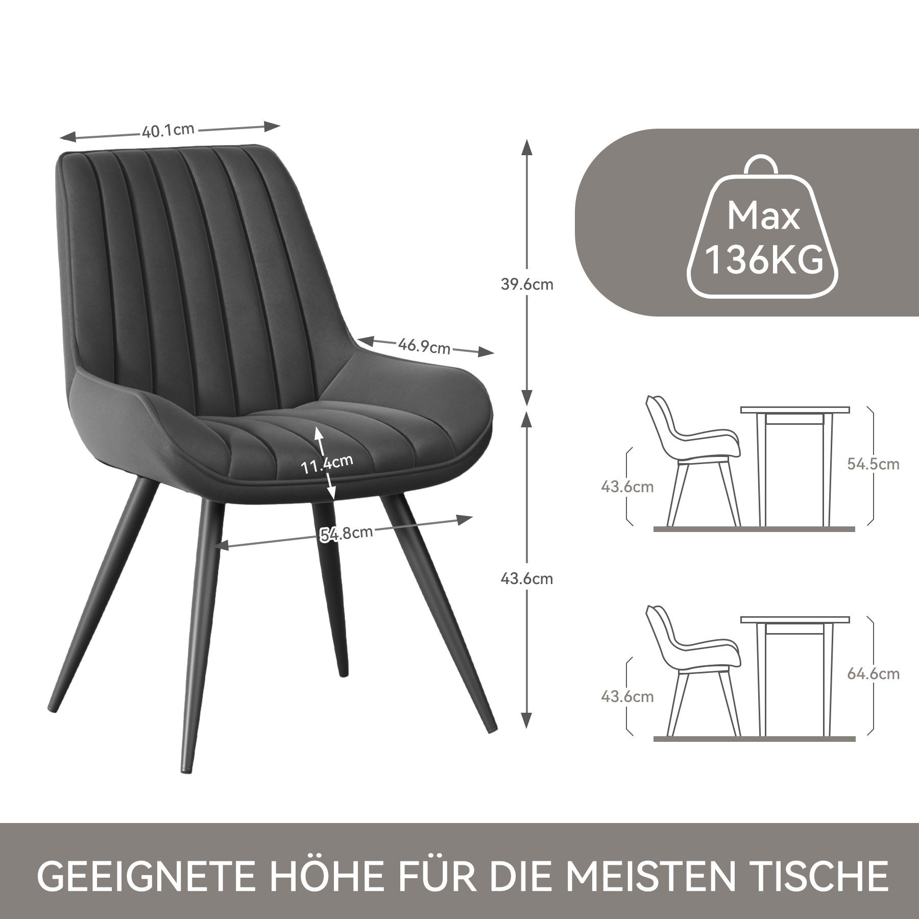 HawthyHome Esszimmerstuhl bequeme Polsterstühle Küchenstuhl (4 St), mit Rüc günstig online kaufen