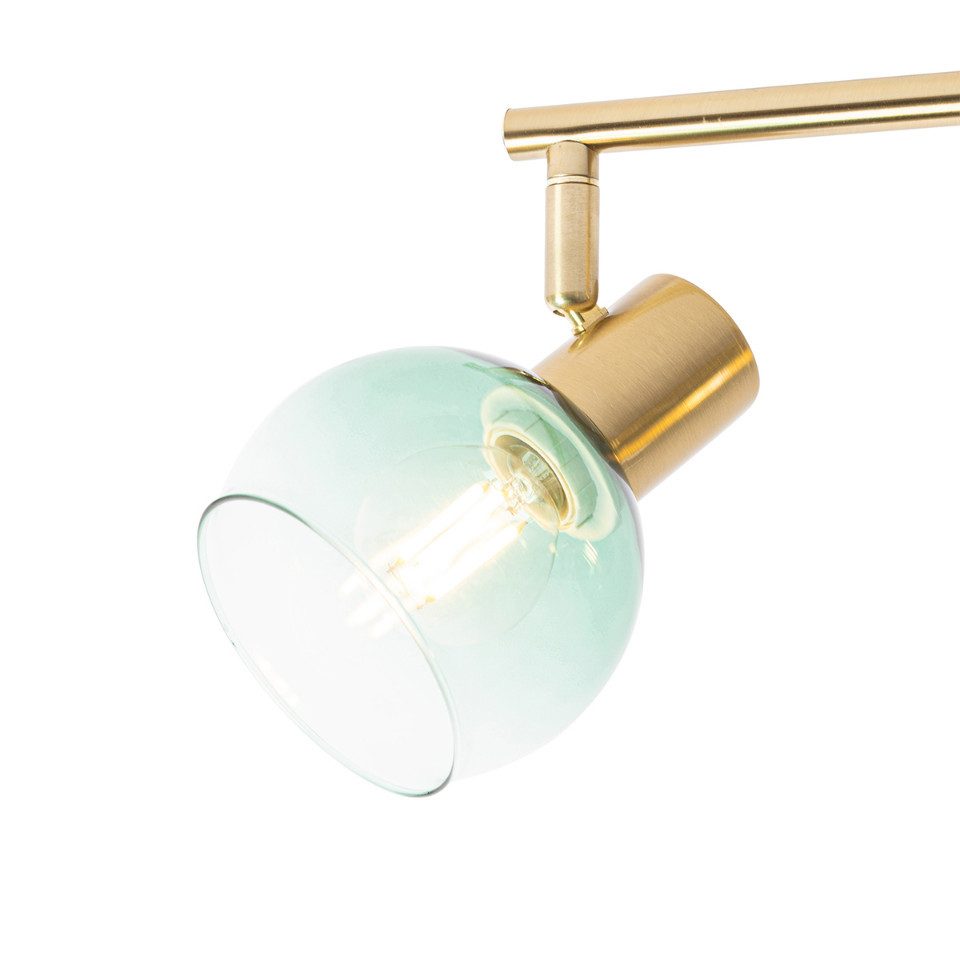 Qazqa LED Aufbaustrahler Vidro, ohne Leuchtmittel, Warmweiß, QAZQA Aufbau­spot, e14, Grün, Stahl, Art Deco
