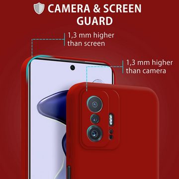 MyGadget Handyhülle Silikon Hülle für Xiaomi 11t Pro, Xiaomi 11t, Zweilagige mit Kameraschutz Cover mit Innenfutter & Silikon außen