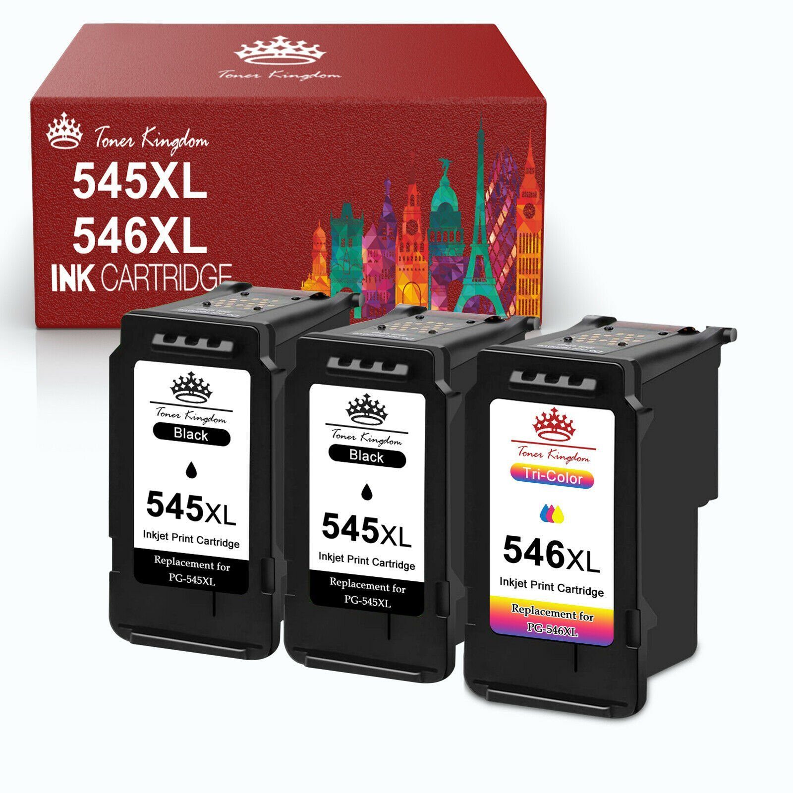 Toner Kingdom ersetzt für CANON PG 545XL CL-546XL Tintenpatrone (Pixma MX490 495 iP2800 2850 2840 2855 TS205 305 3150 3151 TR4550 4551, MG2400 2450 2455 2500)