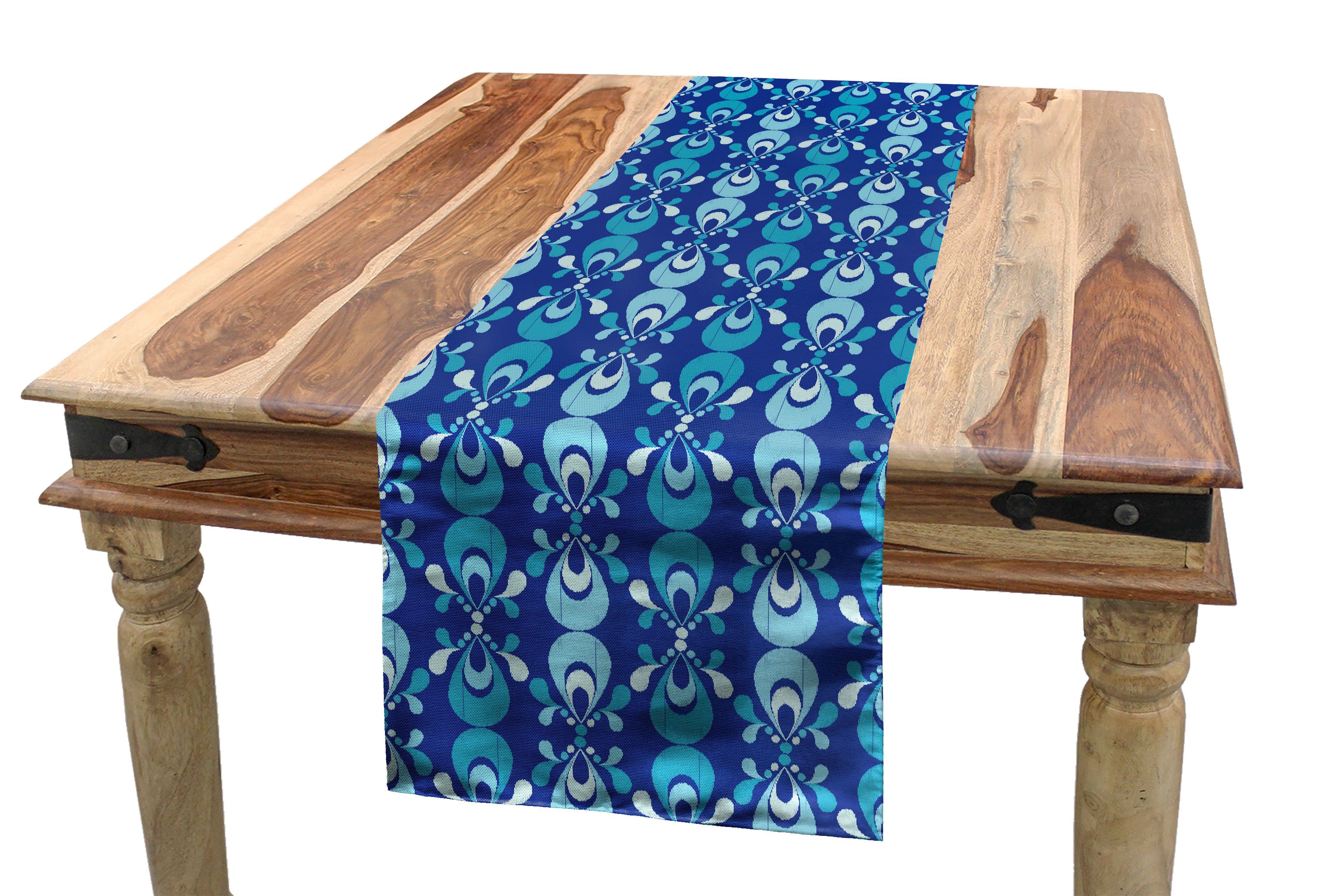 Abakuhaus Tischläufer Esszimmer Küche Rechteckiger Dekorativer Tischläufer, Blau Ikat inspirierte Boho