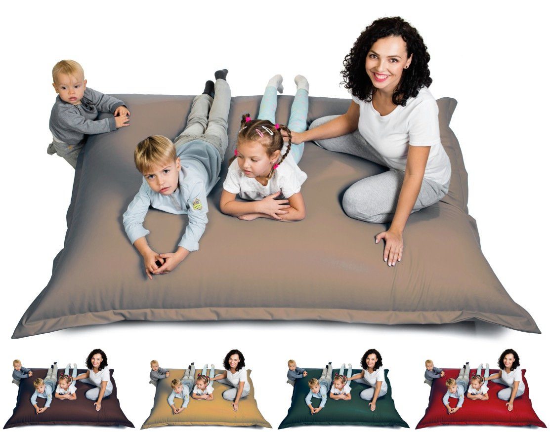 sunnypillow Sitzsack aus Kunstleder Outdoor & Indoor für Kinder & Erwachsene, 180 x 145 cm mit 380L Styropor Füllung