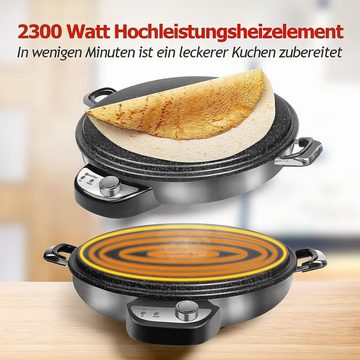 Scheffler Crêpesmaker fladenbrot bäcker 230V, große Backplatte, 2300,00 W, Ø 50,00 cm, Temperaturregler, antihaftbeschichtet, Edelstahl Griffe