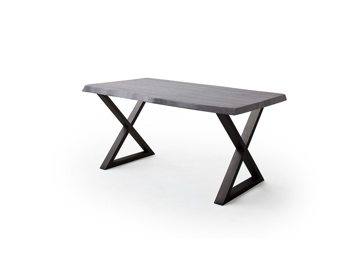 freiraum Baumkantentisch Calabria, in Akazie grau / anthrazit - 240x79,5x100 (BxHxT)