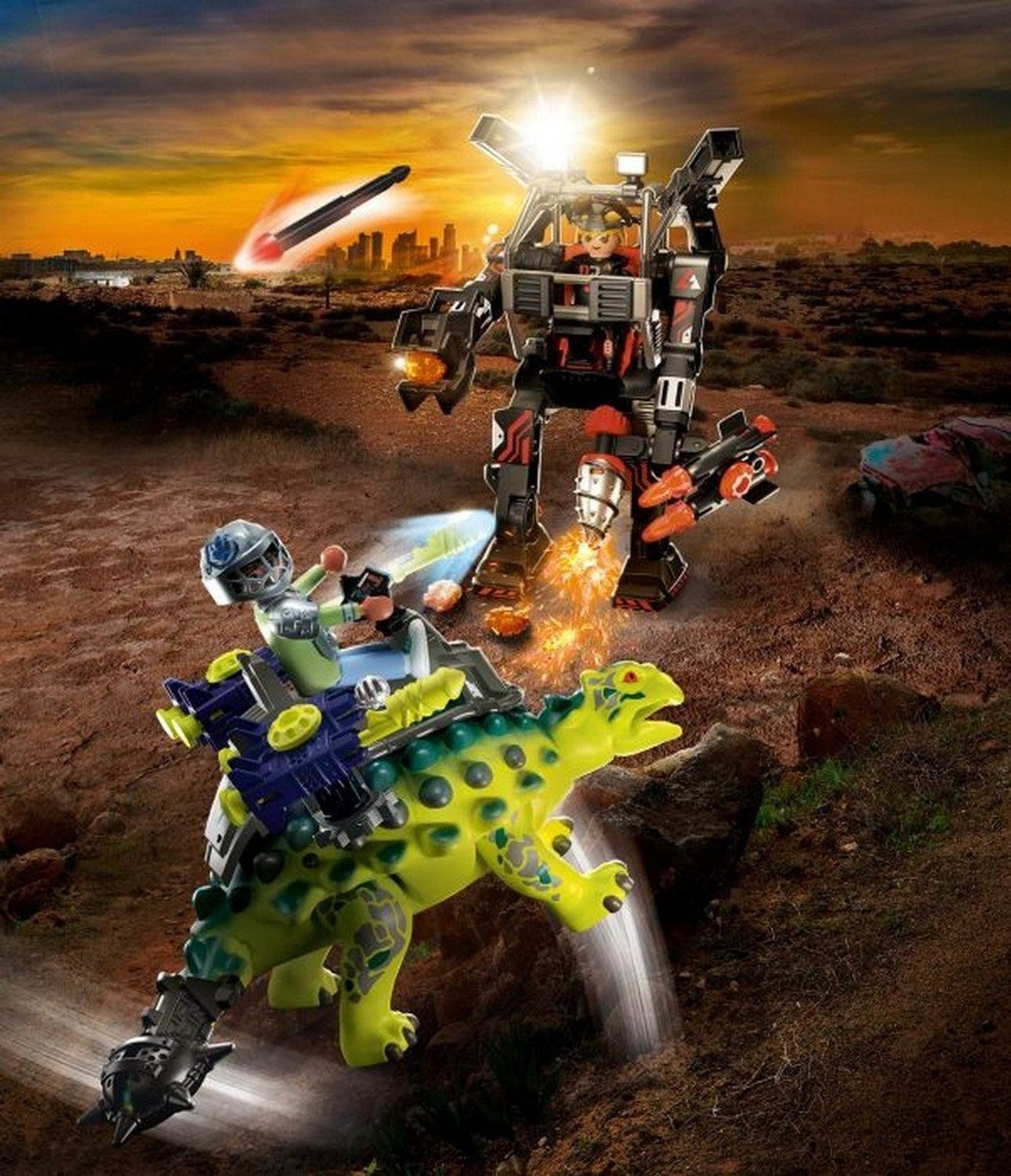 Playmobil® Dino Rise Saichania: Abwehr des Kampfläufers Konstruktions-Spielset, (Saichania: Abwehr des Kampfläufers), Made in Europe