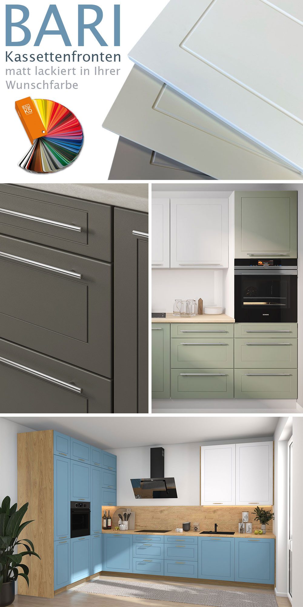 Feldmann-Wohnen Klapphängeschrank Bari (W6B/90, 1 Klappe mit Gasdruckdämpfer, innen 1 Fach, 1-St., moderne Kassettenoptik, lackierte Fronten) 90x59x36cm Eiche Artisan / RAL 4009 pastellviolett