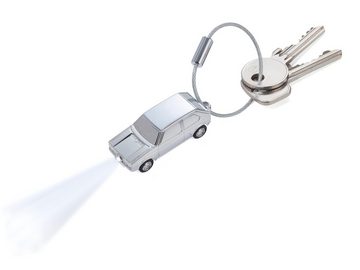 TROIKA Schlüsselanhänger Schlüsselanhänger mit weißem LED-Licht GOLF GTI 1976