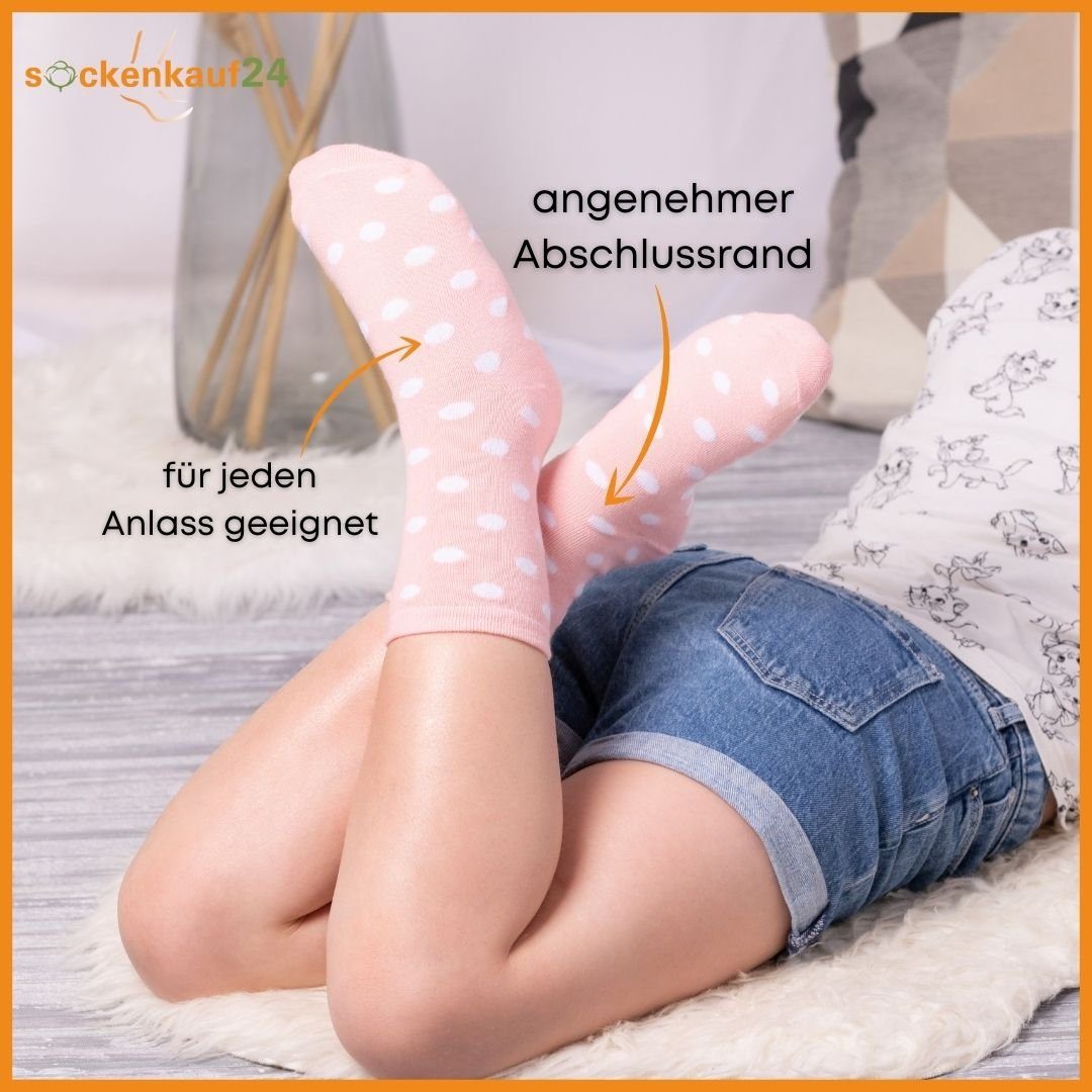 sockenkauf24 Socken 10 Paar Kindersocken für Mädchen lang Kinder Socken mit weichem Bund