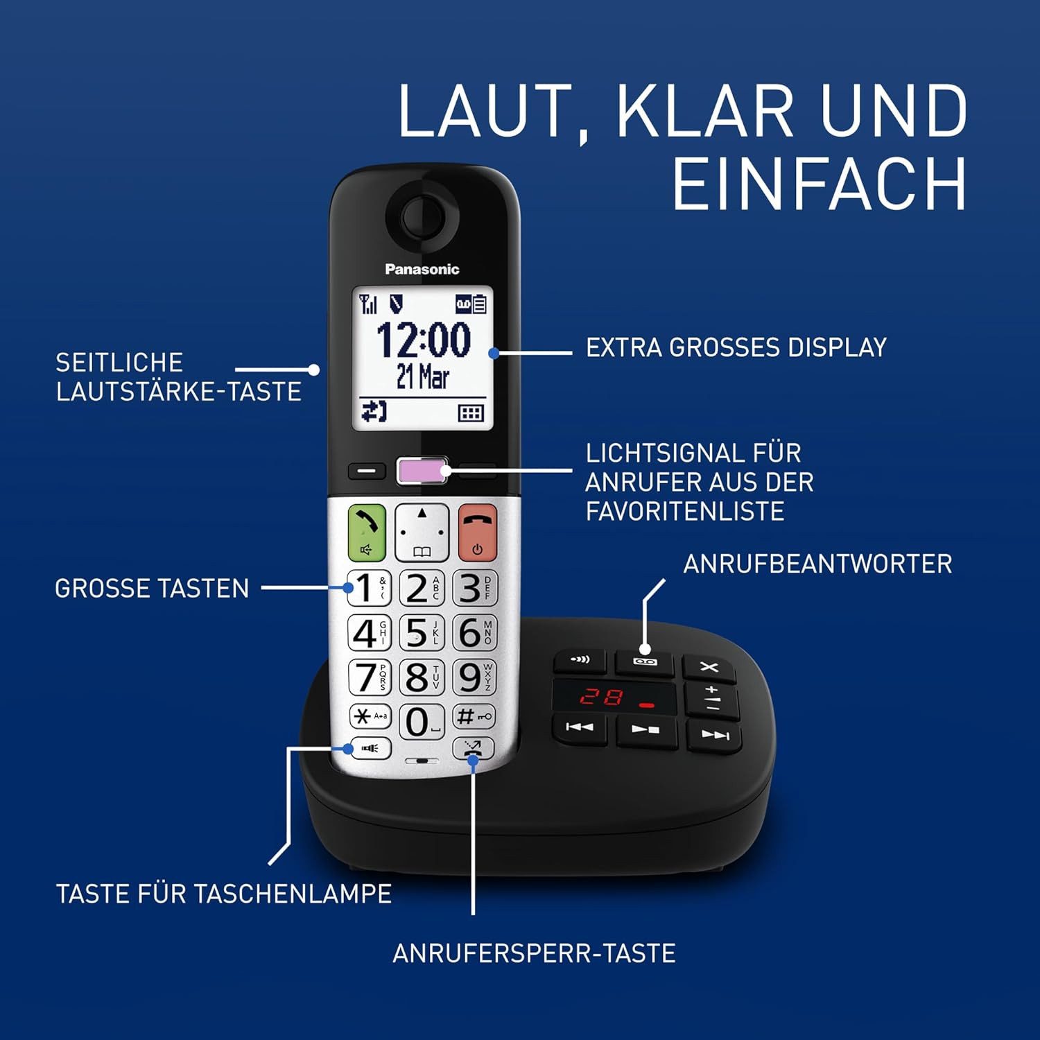 Panasonic KX-TGU430EXB Festnetztelefon (Mobilteile: 1)